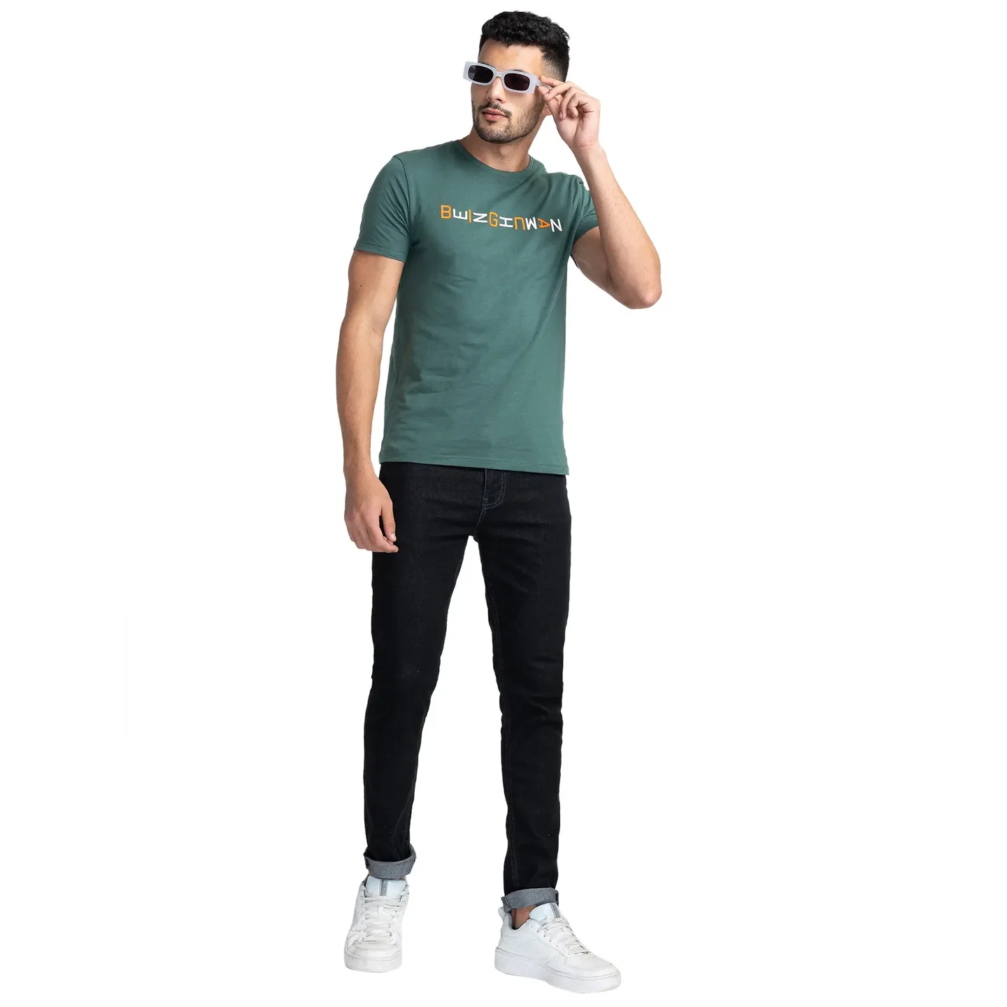 Green Regular Fit Men's Short Sleeves T-Shirt by Being Human Clothing - Image 6
