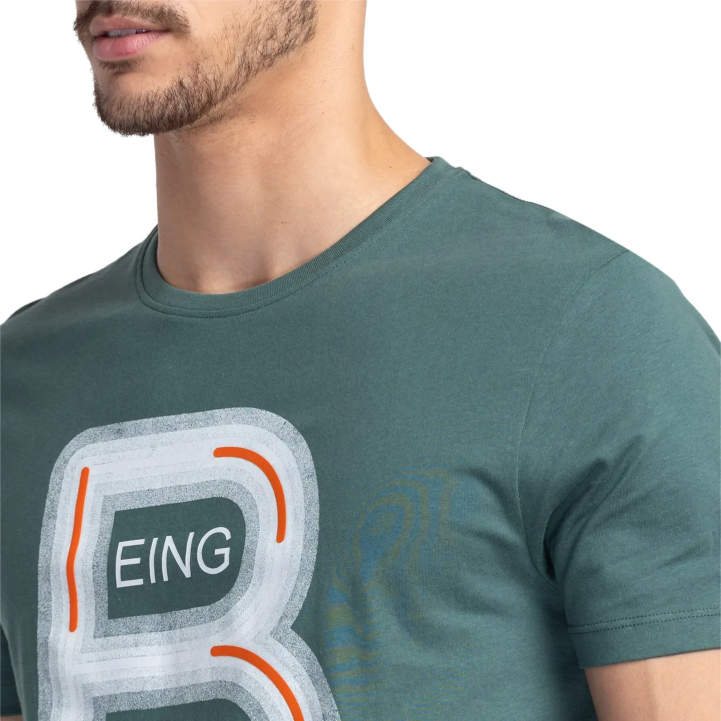 Green Regular Fit Men's Short Sleeves T-Shirt by Being Human Clothing - Image 5