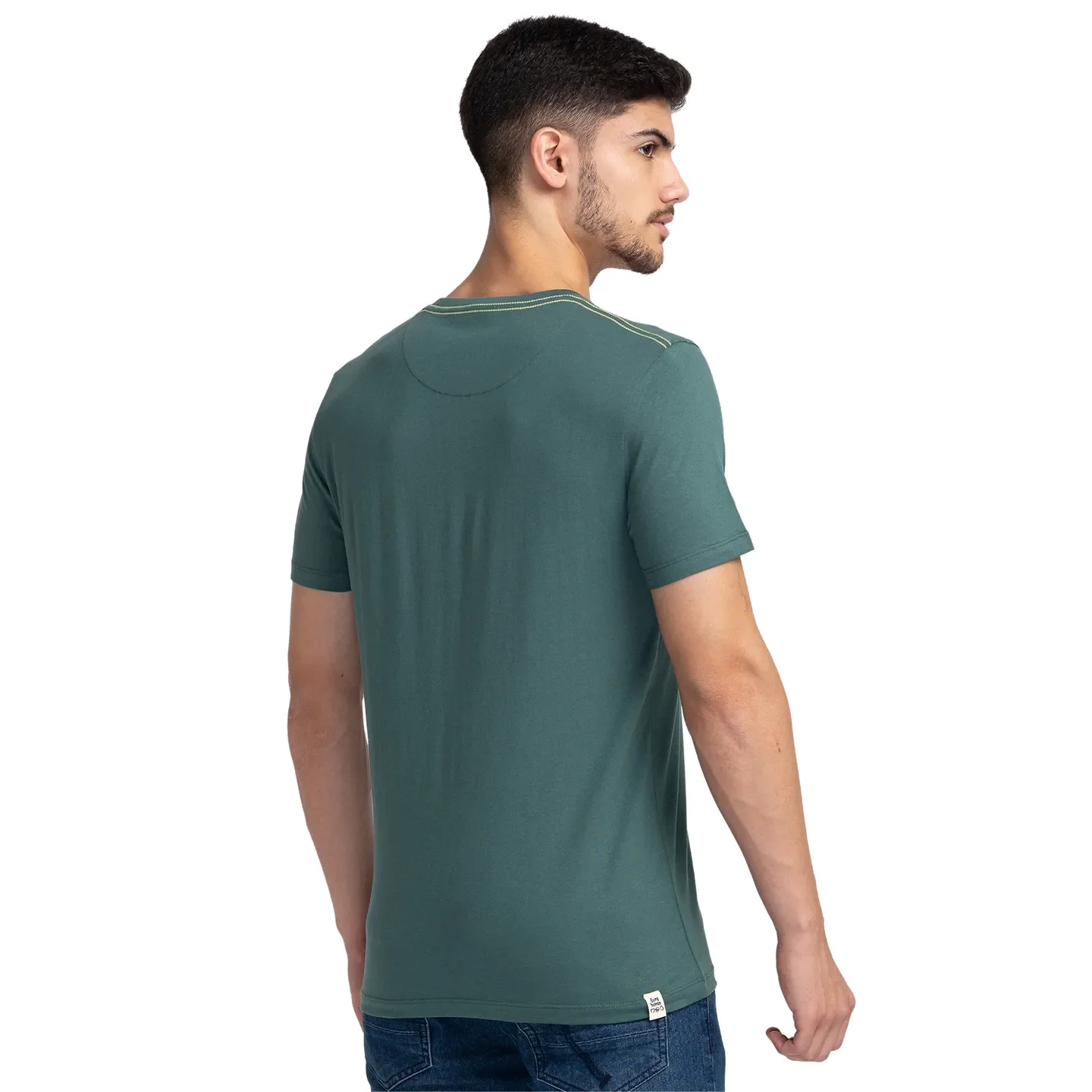 Green Regular Fit Men's Short Sleeves T-Shirt by Being Human Clothing - Image 3