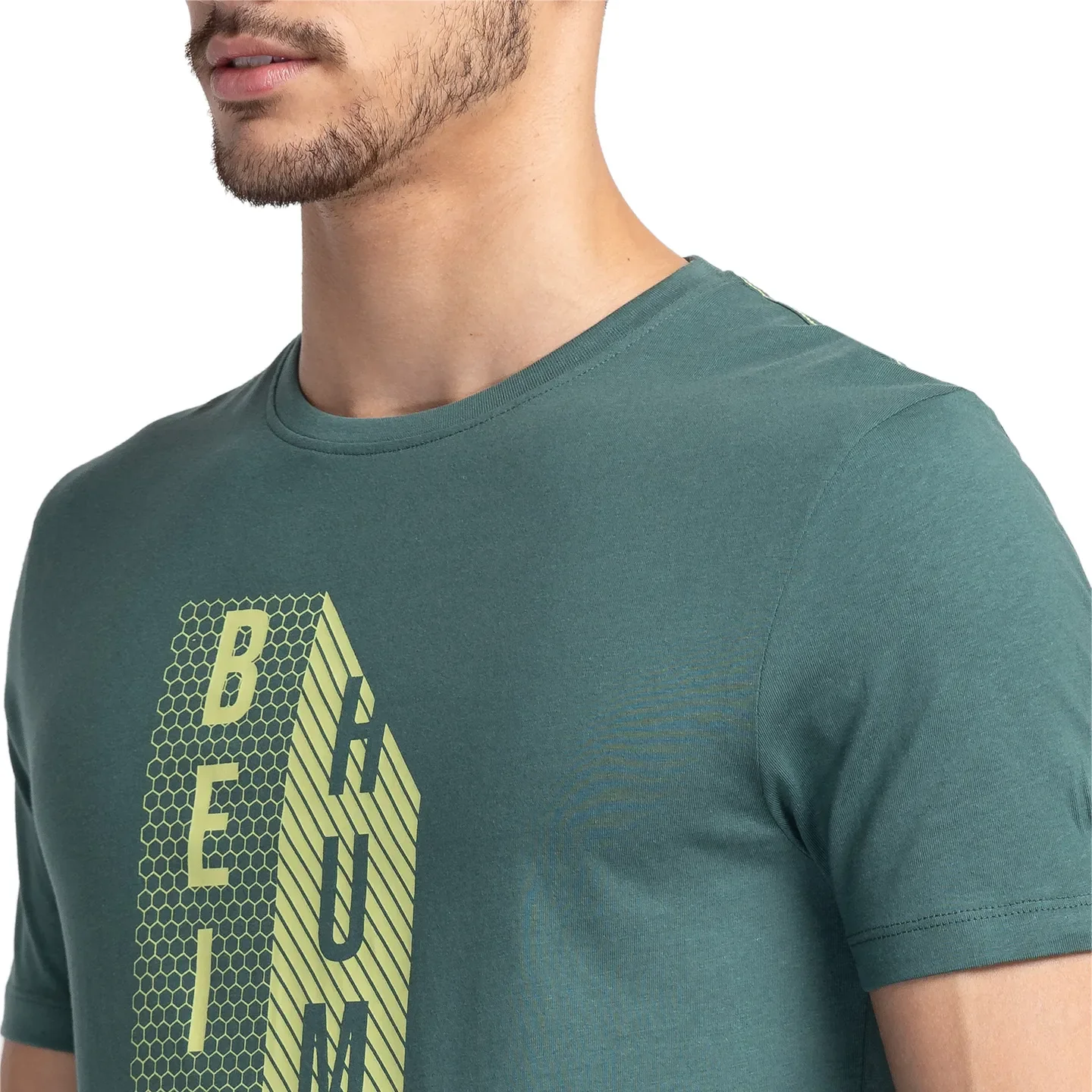 Green Regular Fit Men's Short Sleeves T-Shirt by Being Human Clothing - Image 5