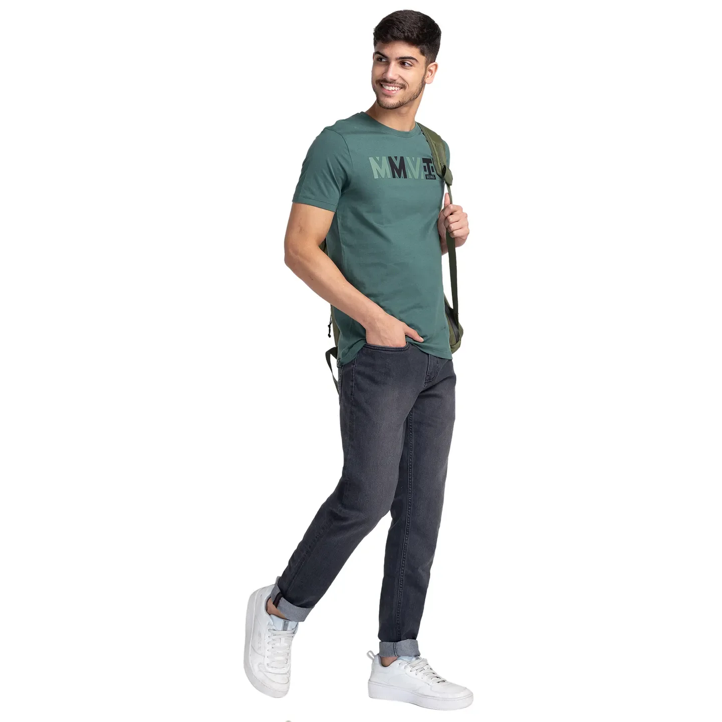 Green Regular Fit Men's Short Sleeves T-Shirt by Being Human Clothing - Image 6