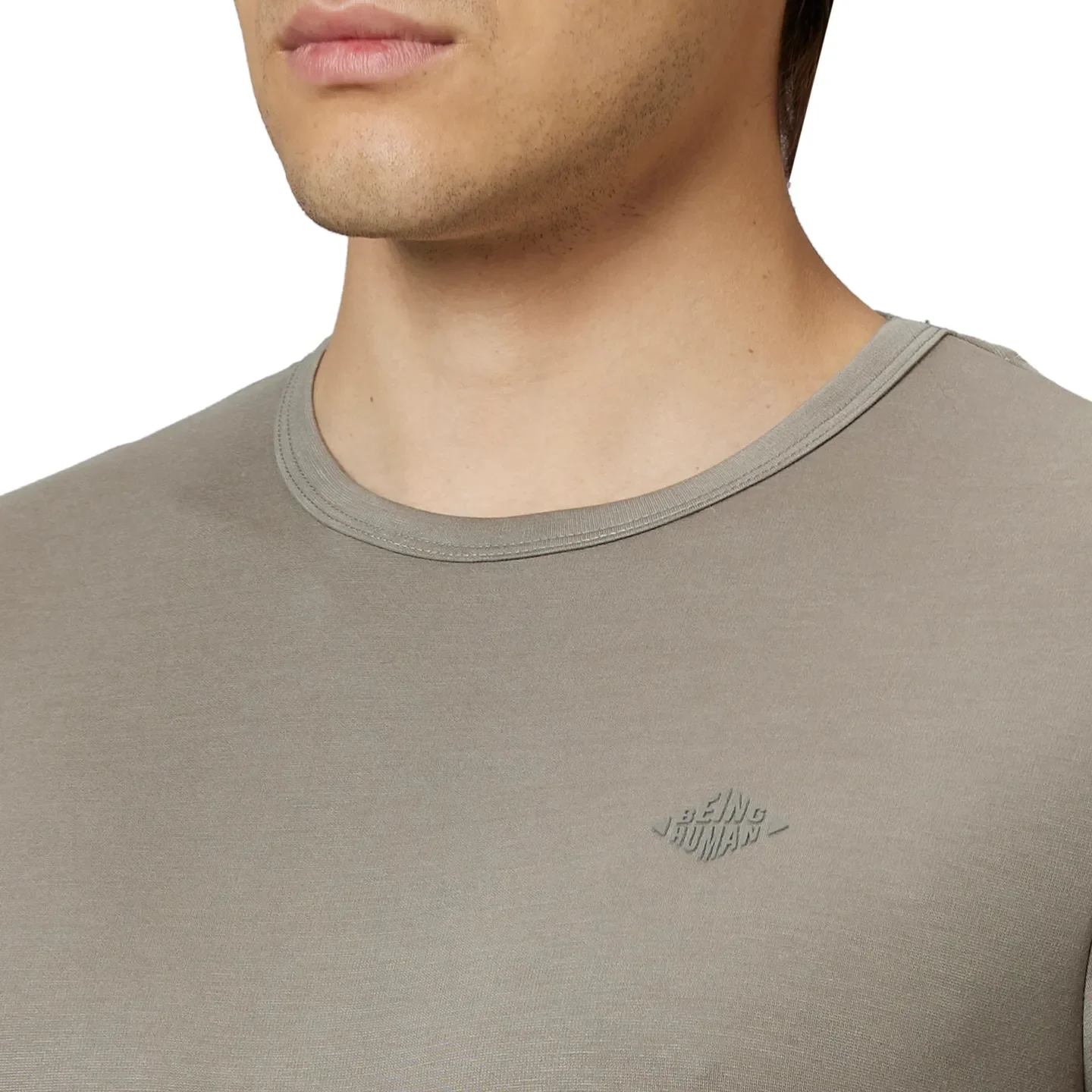 Grey Regular Fit Men's Long Sleeves T-Shirt by Being Human Clothing - Image 4