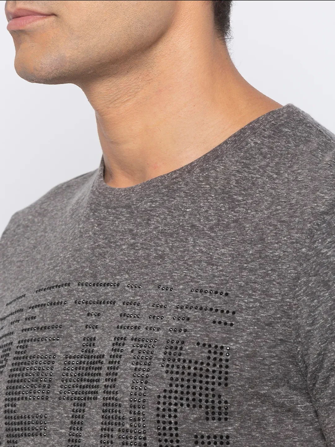 Grey Regular Fit Men's Short Sleeves T-Shirt by Being Human Clothing - Image 4