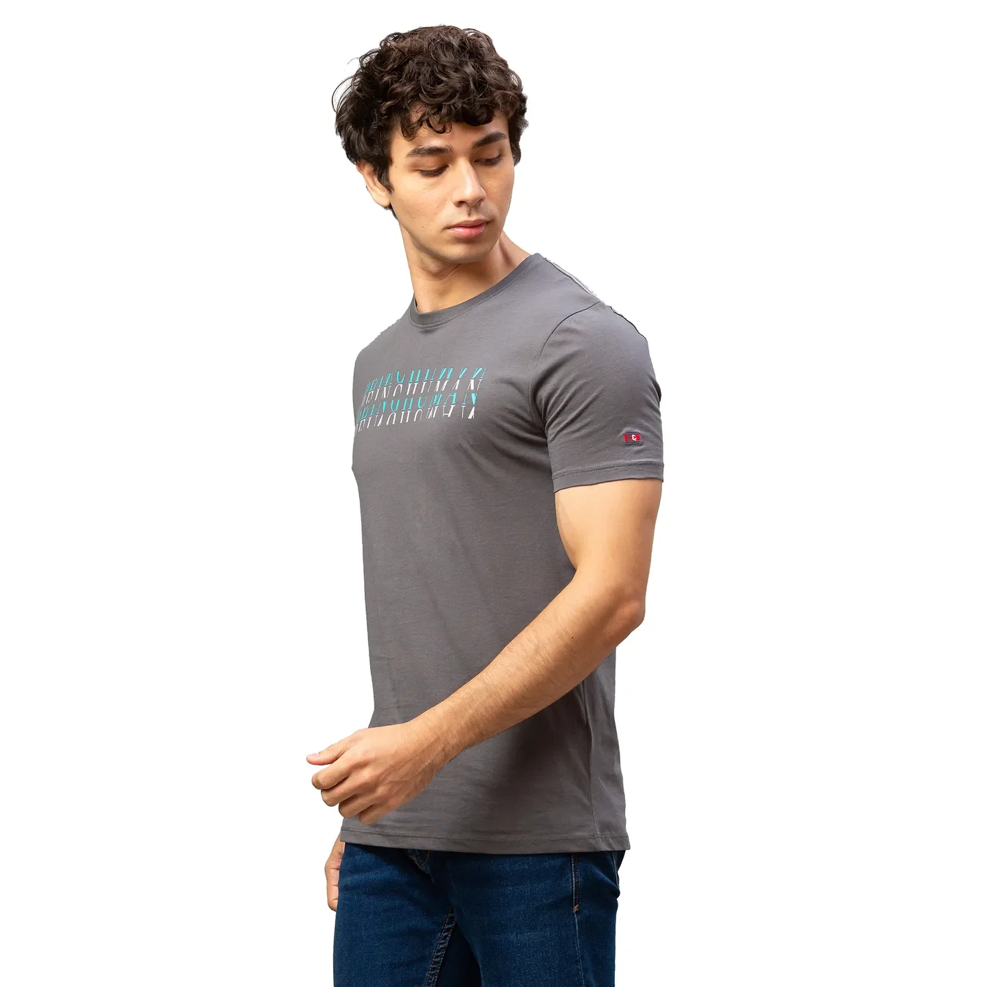 Grey Regular Fit Men's Short Sleeves T-Shirt by Being Human Clothing - Image 4