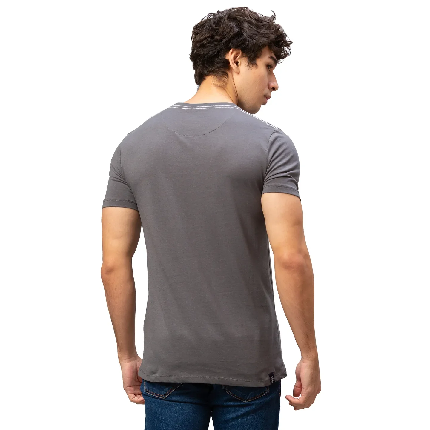 Grey Regular Fit Men's Short Sleeves T-Shirt by Being Human Clothing - Image 3