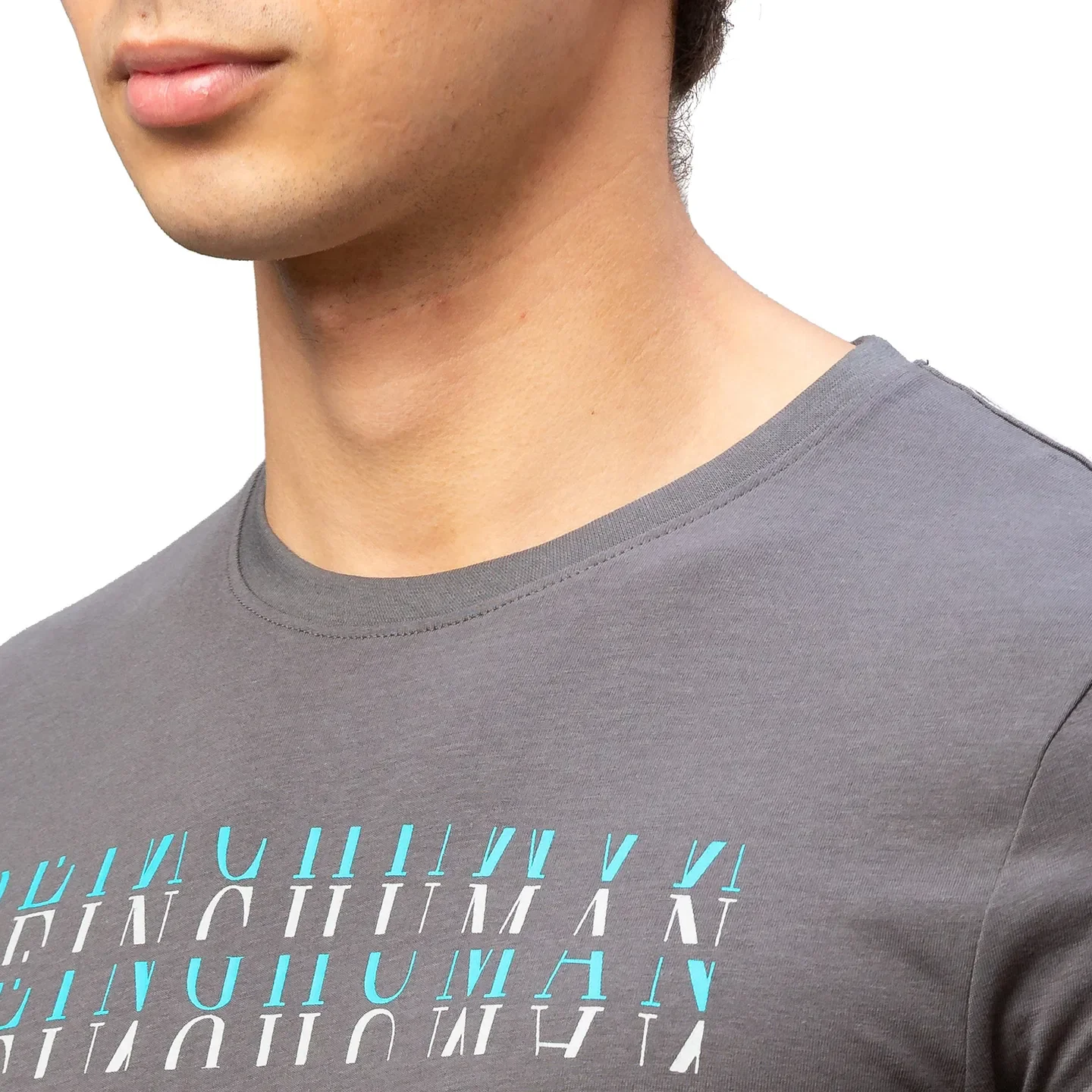 Grey Regular Fit Men's Short Sleeves T-Shirt by Being Human Clothing - Image 4