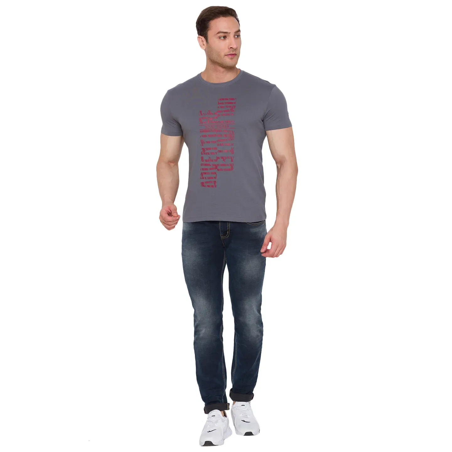 Grey Regular Fit Men's Short Sleeves T-Shirt by Being Human Clothing - Image 5