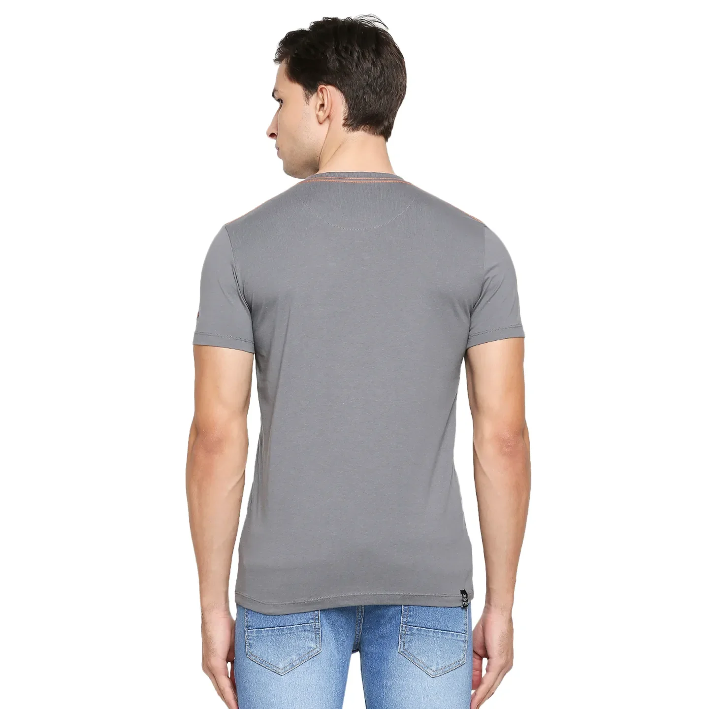 Grey Regular Fit Men's Short Sleeves T-Shirt by Being Human Clothing - Image 4