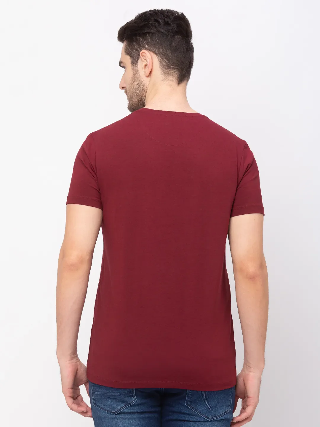 Red Regular Fit Men's Short Sleeves T-Shirt by Being Human Clothing - Image 2