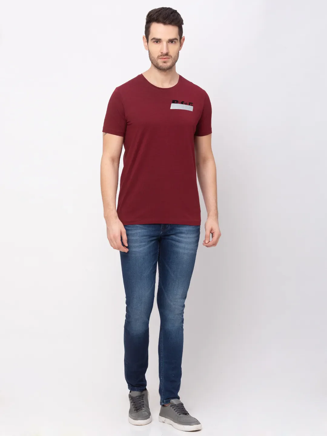 Red Regular Fit Men's Short Sleeves T-Shirt by Being Human Clothing - Image 5