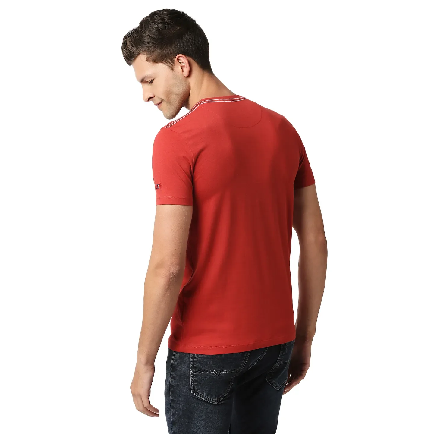 Red Regular Fit Men's Short Sleeves T-Shirt by Being Human Clothing - Image 3