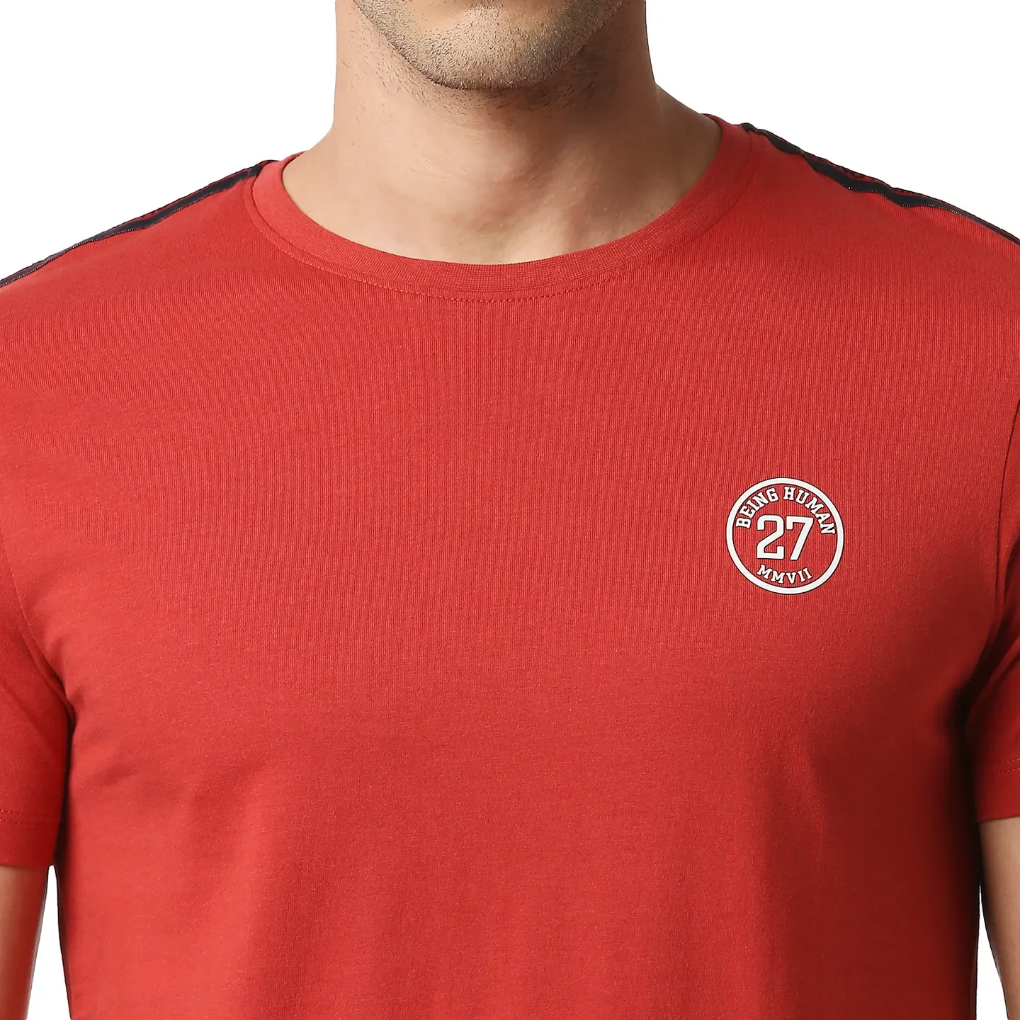 Red Regular Fit Men's Short Sleeves T-Shirt by Being Human Clothing - Image 4