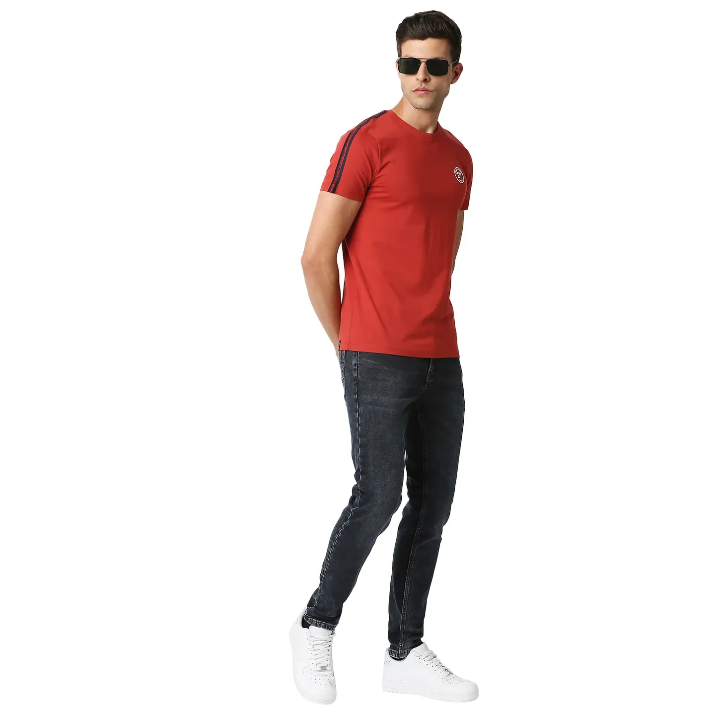 Red Regular Fit Men's Short Sleeves T-Shirt by Being Human Clothing - Image 5