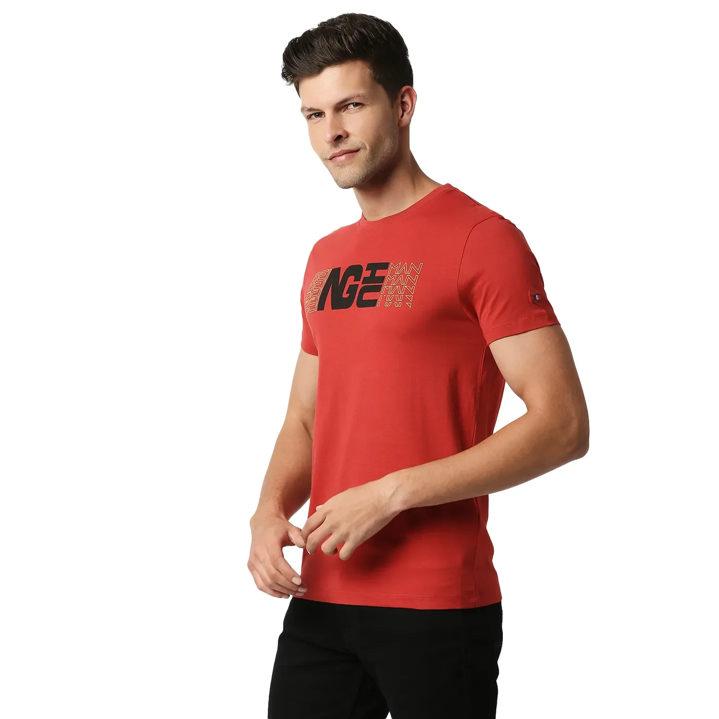 Red Regular Fit Men's Short Sleeves T-Shirt by Being Human Clothing - Image 2