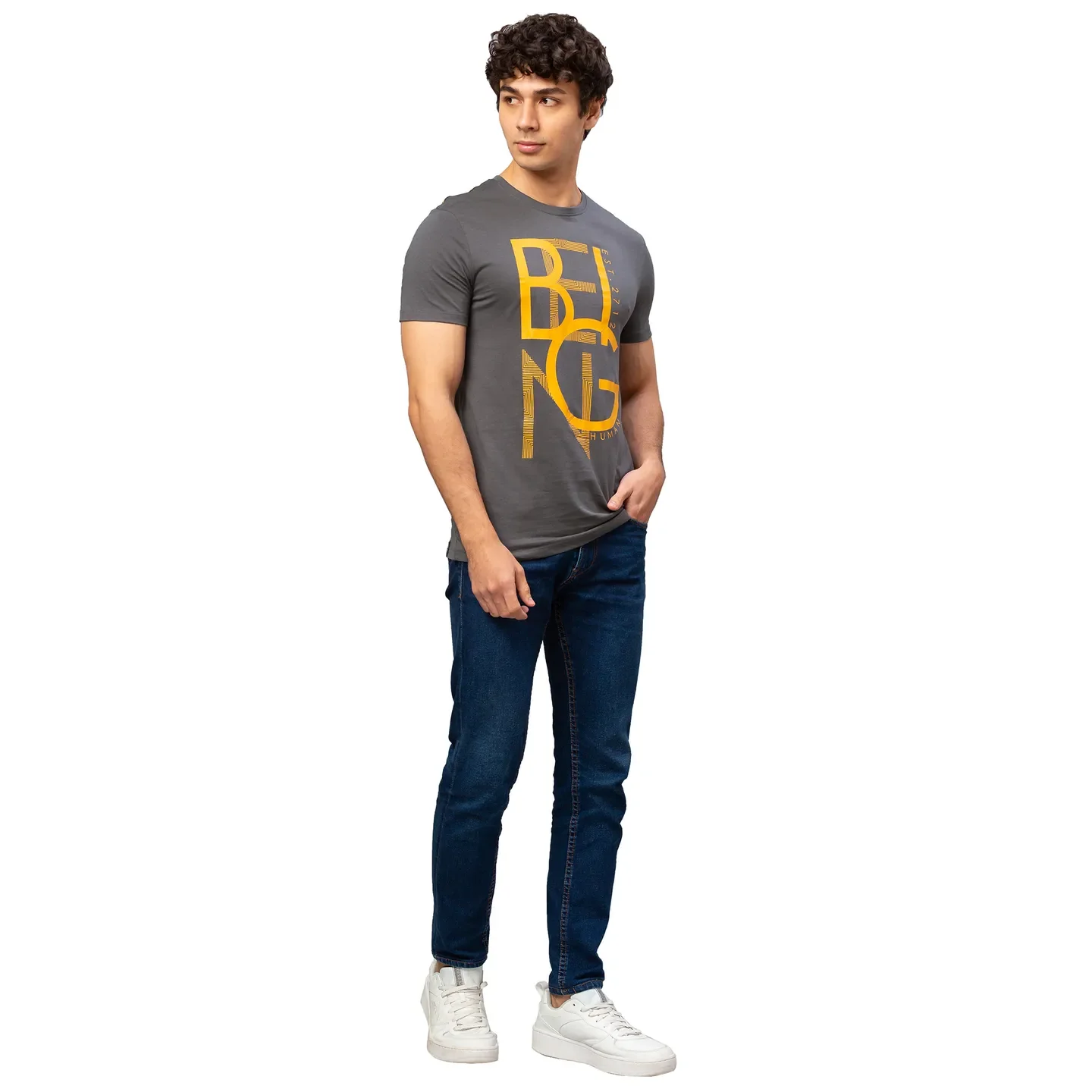 Green Regular Fit Men's Short Sleeves T-Shirt by Being Human Clothing - Image 2