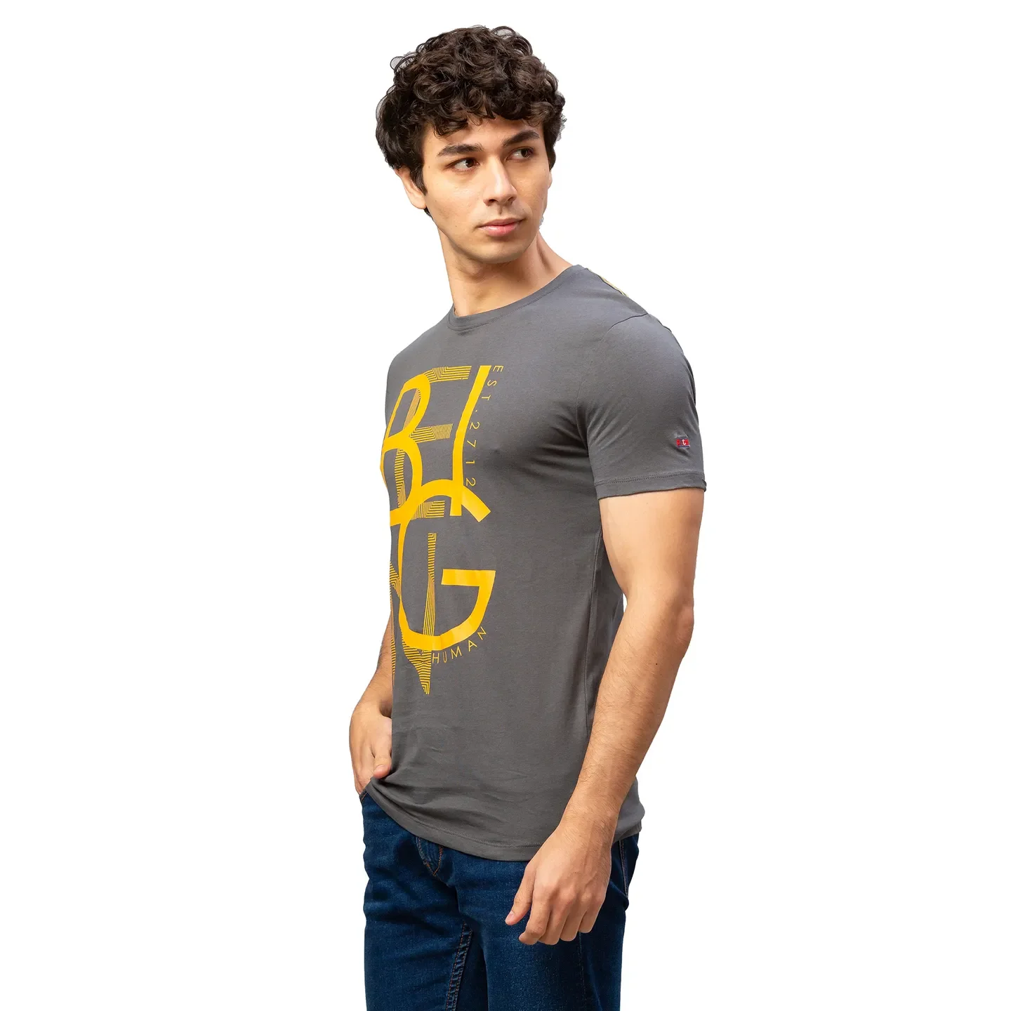 Green Regular Fit Men's Short Sleeves T-Shirt by Being Human Clothing - Image 4