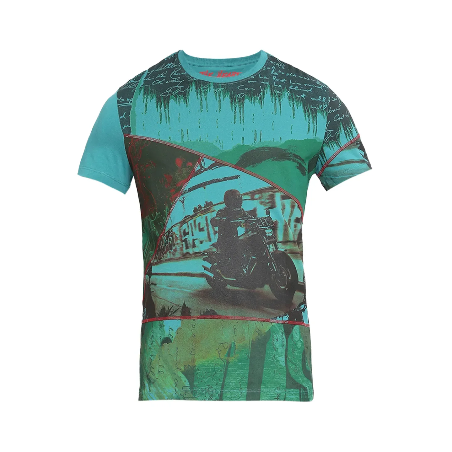 Dark Teal Regular Fit Round Neck Men's T-Shirt by Being Human Clothing - Image 7
