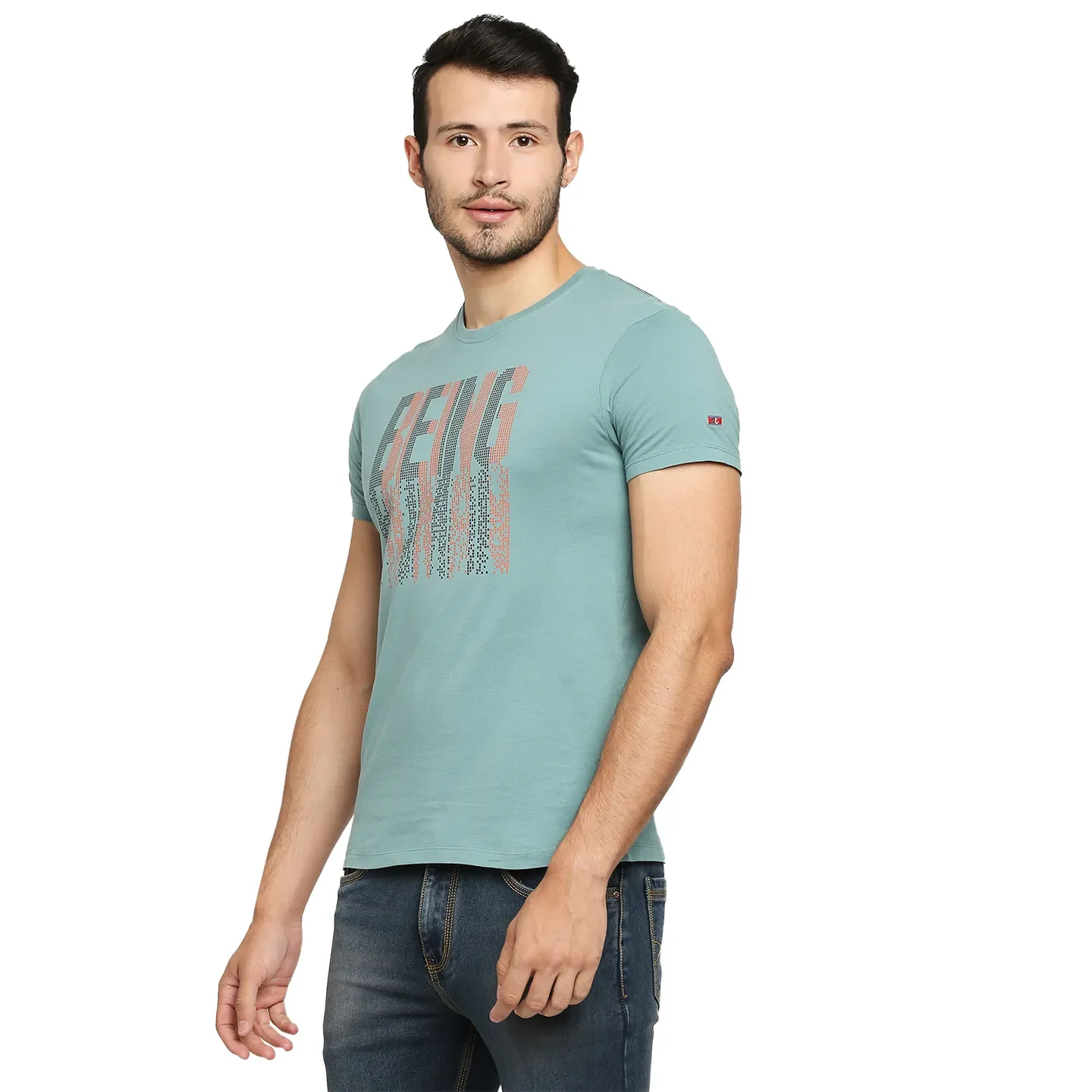 Green Regular Fit Men's Short Sleeves T-Shirt by Being Human Clothing - Image 2
