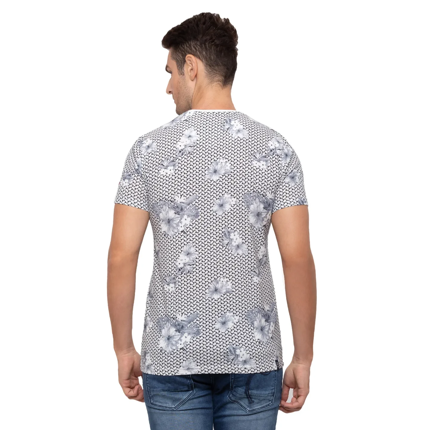 Beige Regular Fit Men's Short Sleeves T-Shirt by Being Human Clothing - Image 3