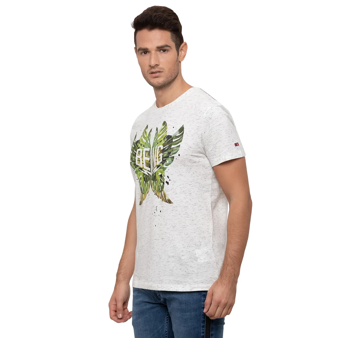 Beige Regular Fit Men's T-Shirt by Being Human Clothing - Image 4