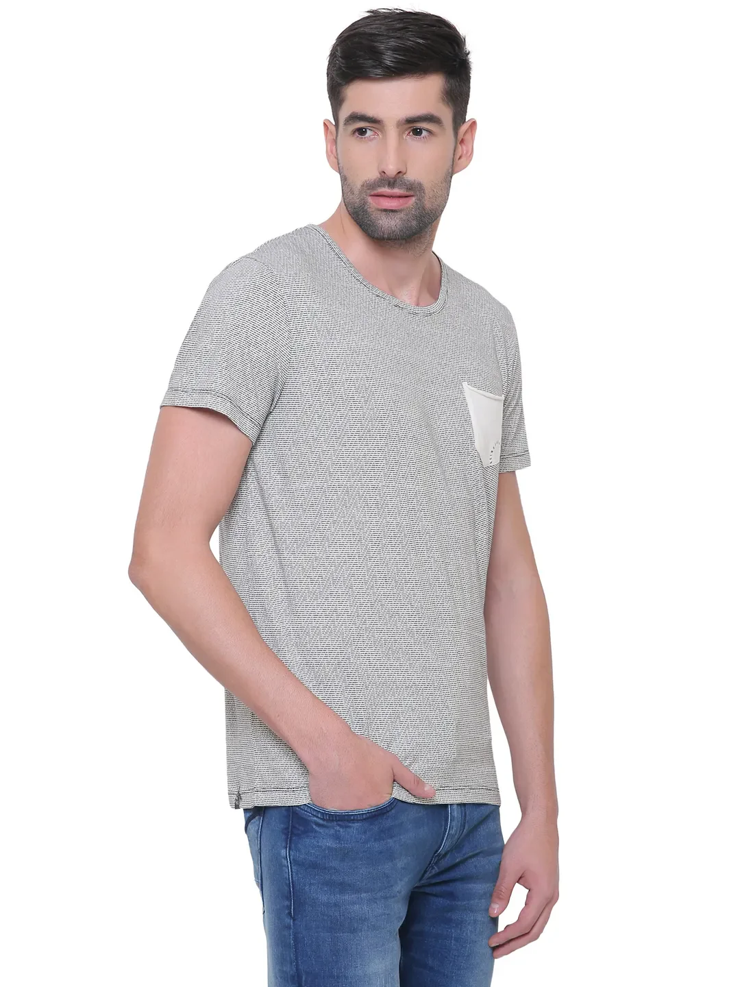 Beige Regular Fit Men's Short Sleeves T-Shirt by Being Human Clothing - Image 5