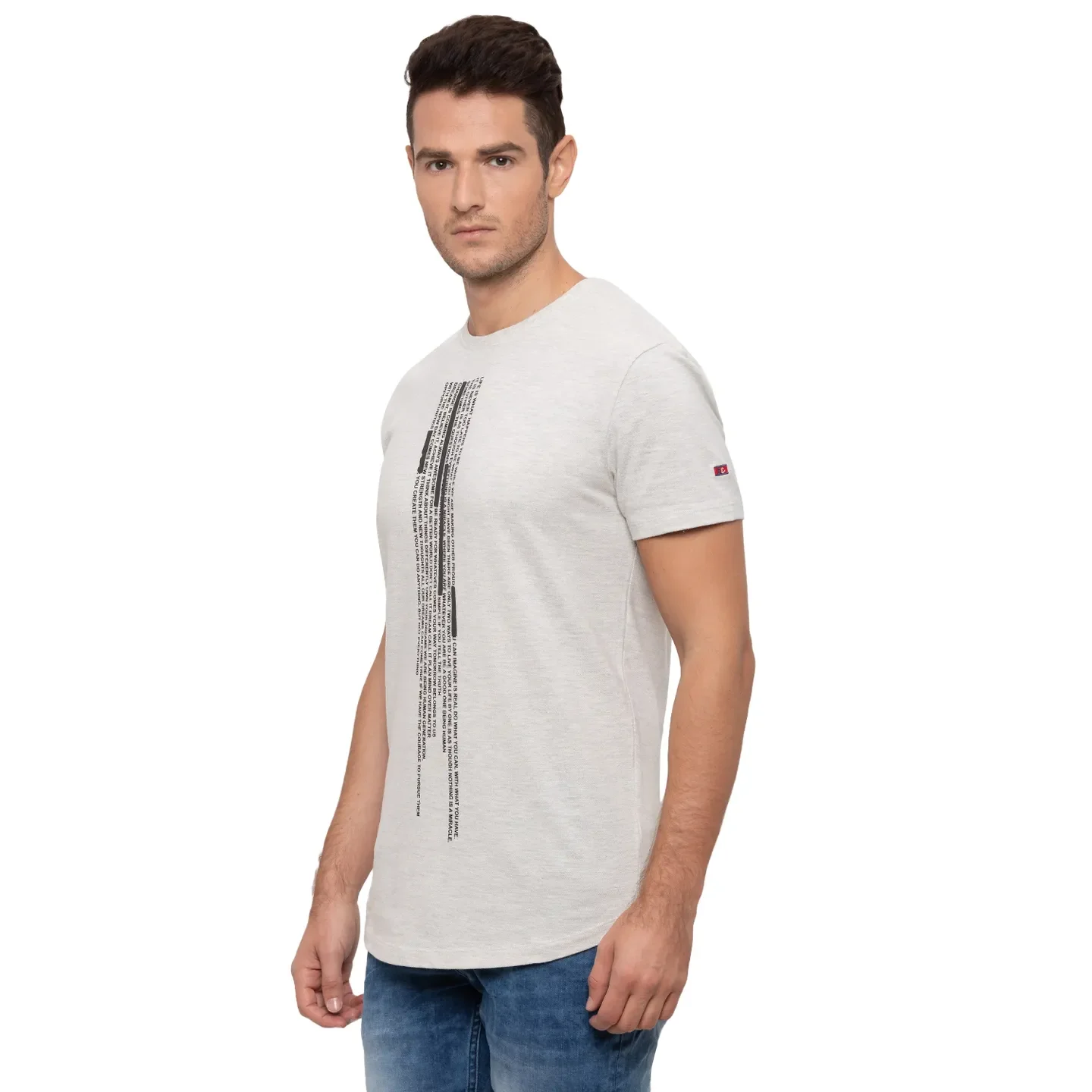 Beige Regular Fit Men's Short Sleeves T-Shirt by Being Human Clothing - Image 2