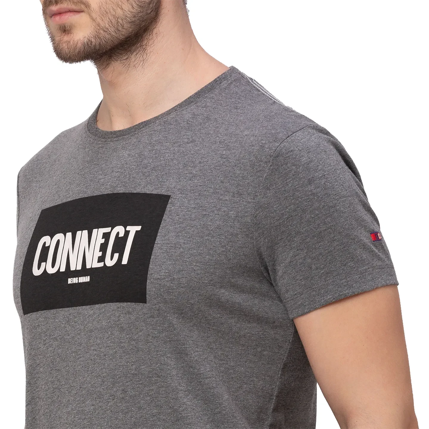 Grey Regular Fit Men's Short Sleeves T-Shirt by Being Human Clothing - Image 3
