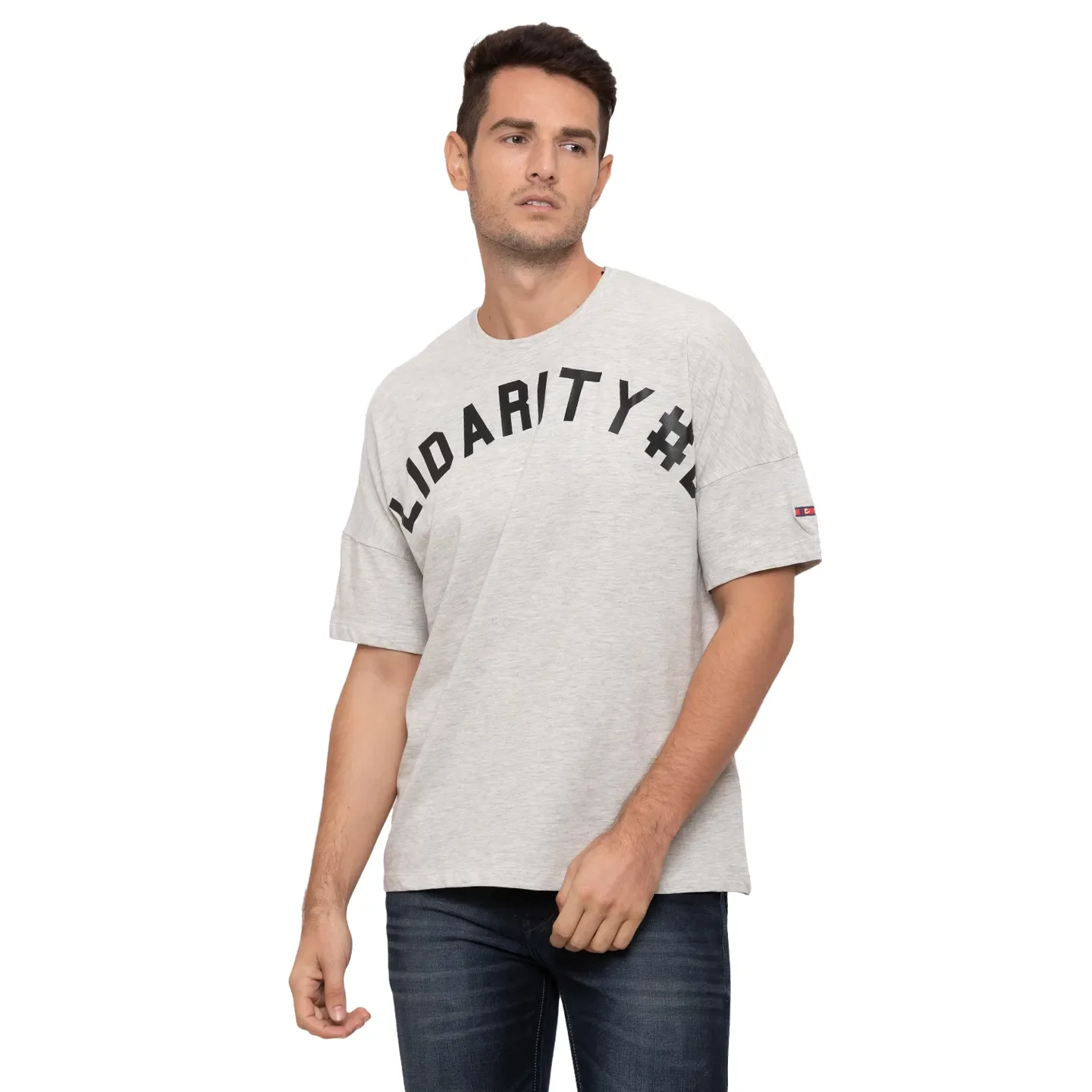 Grey Regular Fit Round Neck Men's T-Shirt by Being Human Clothing