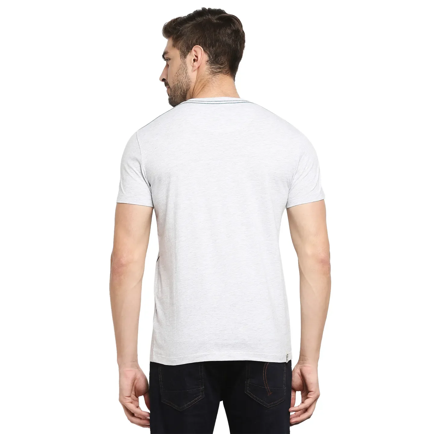 Grey Regular Fit Men's Short Sleeves T-Shirt by Being Human Clothing - Image 4