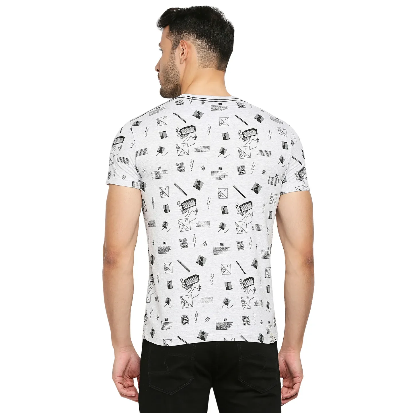 Grey Regular Fit Men's Short Sleeves T-Shirt by Being Human Clothing - Image 4