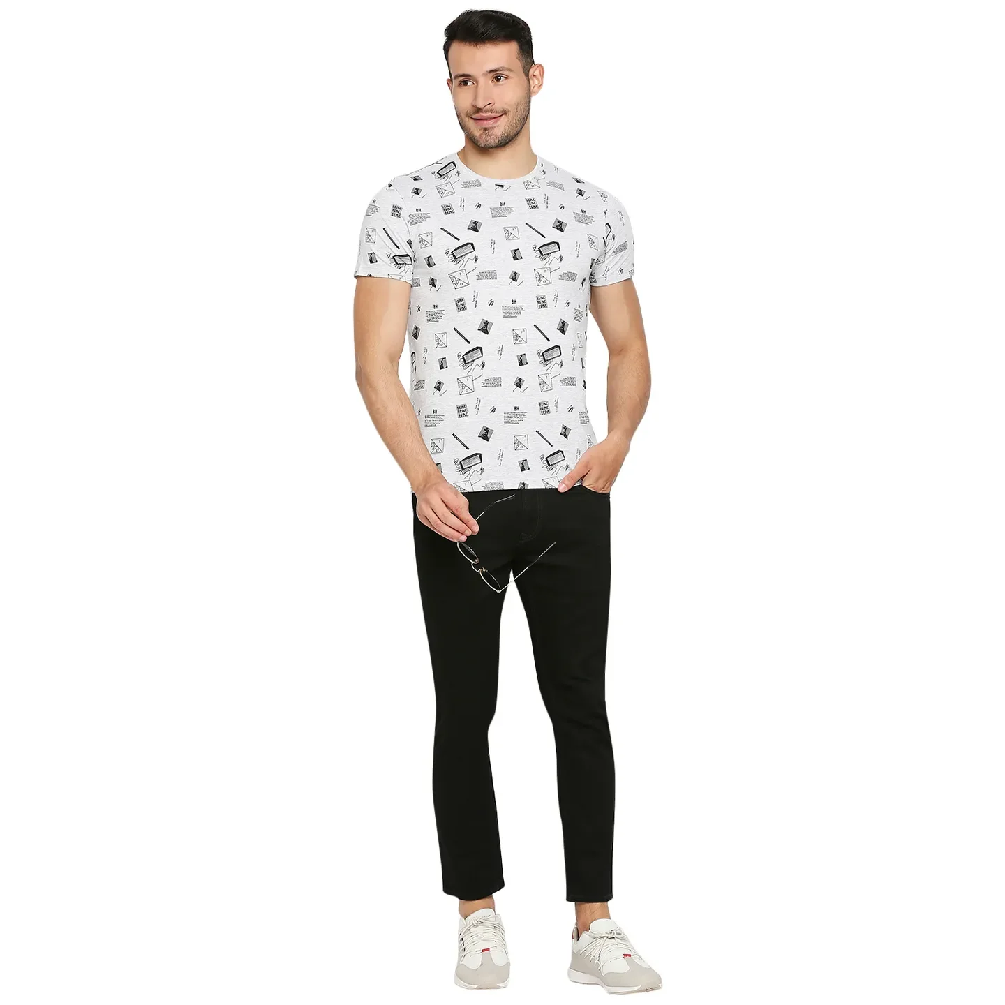 Grey Regular Fit Men's Short Sleeves T-Shirt by Being Human Clothing - Image 6