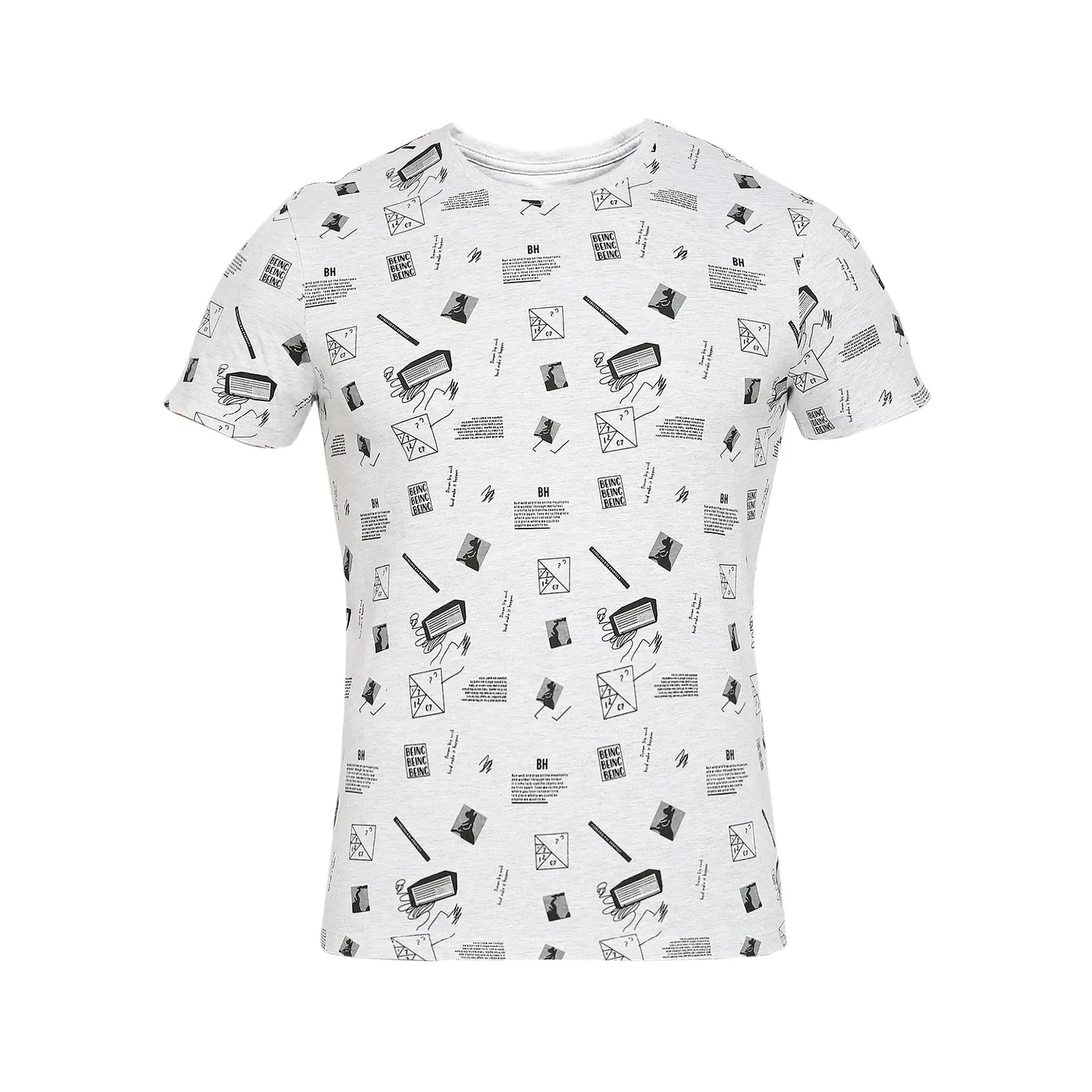 Grey Regular Fit Men's Short Sleeves T-Shirt by Being Human Clothing - Image 7