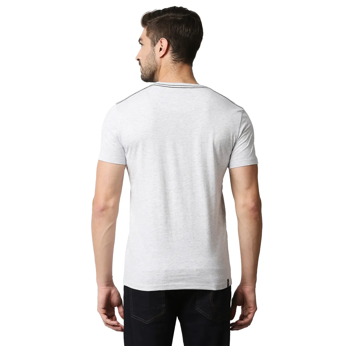 Grey Regular Fit Men's Short Sleeves T-Shirt by Being Human Clothing - Image 4