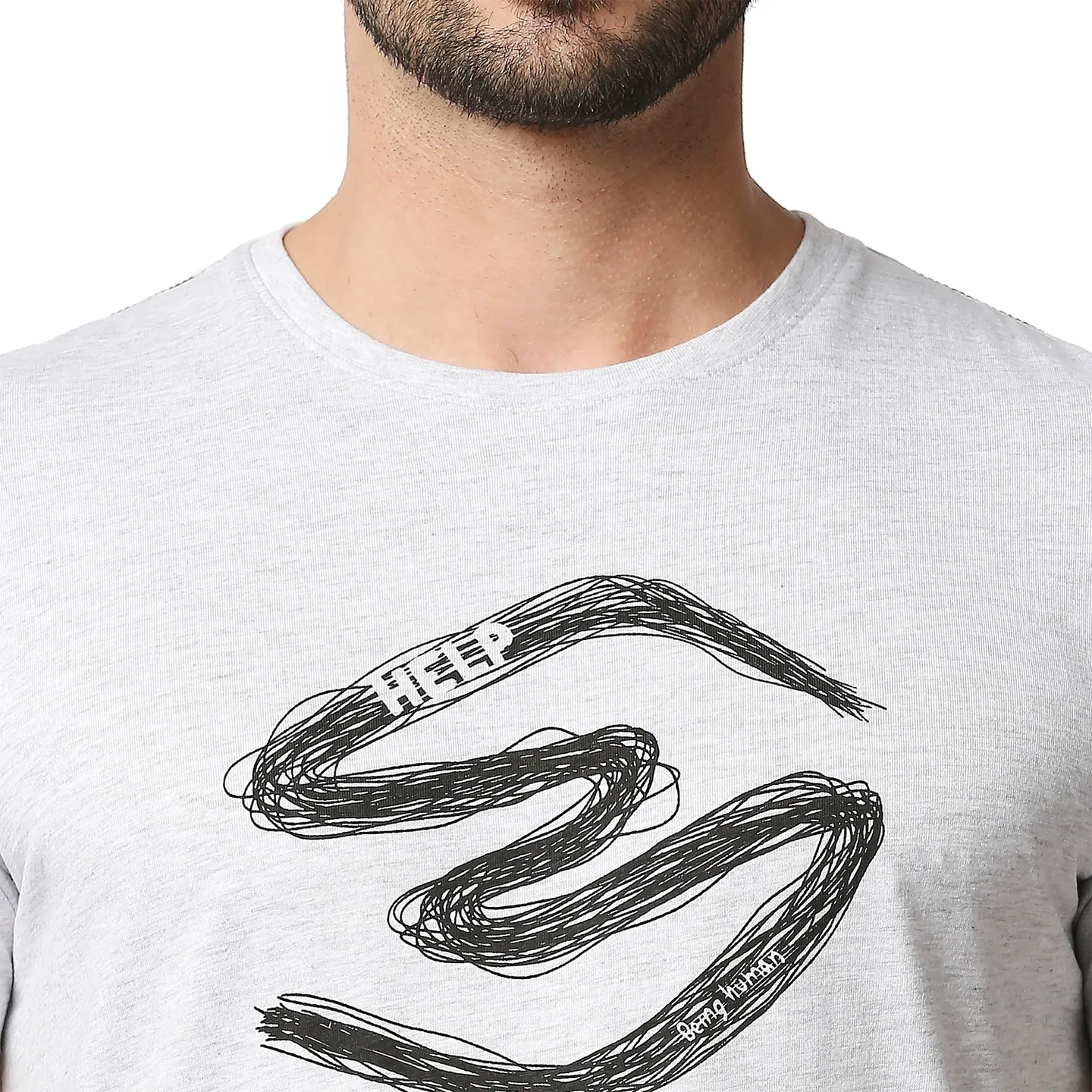 Grey Regular Fit Men's Short Sleeves T-Shirt by Being Human Clothing - Image 5
