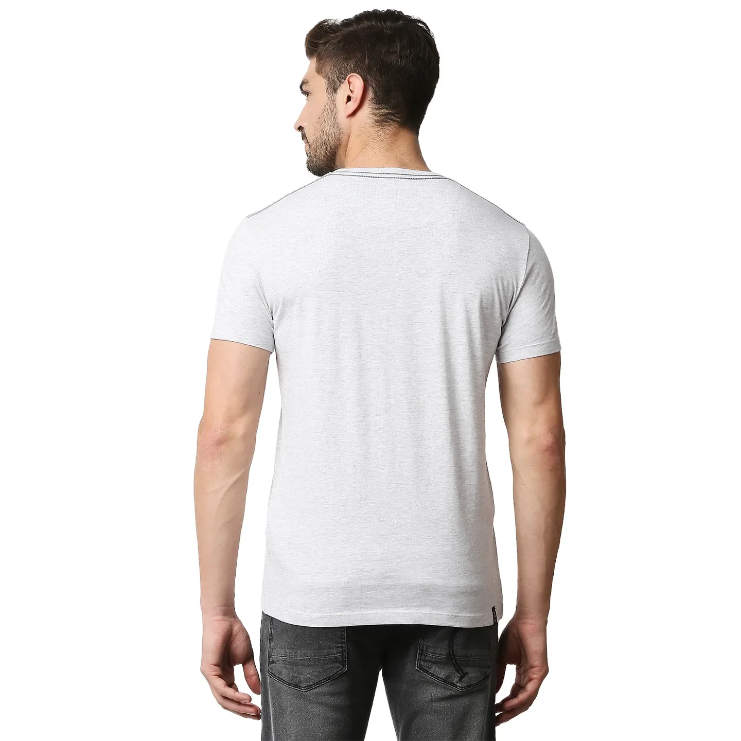 Grey Regular Fit Men's Short Sleeves T-Shirt by Being Human Clothing - Image 4