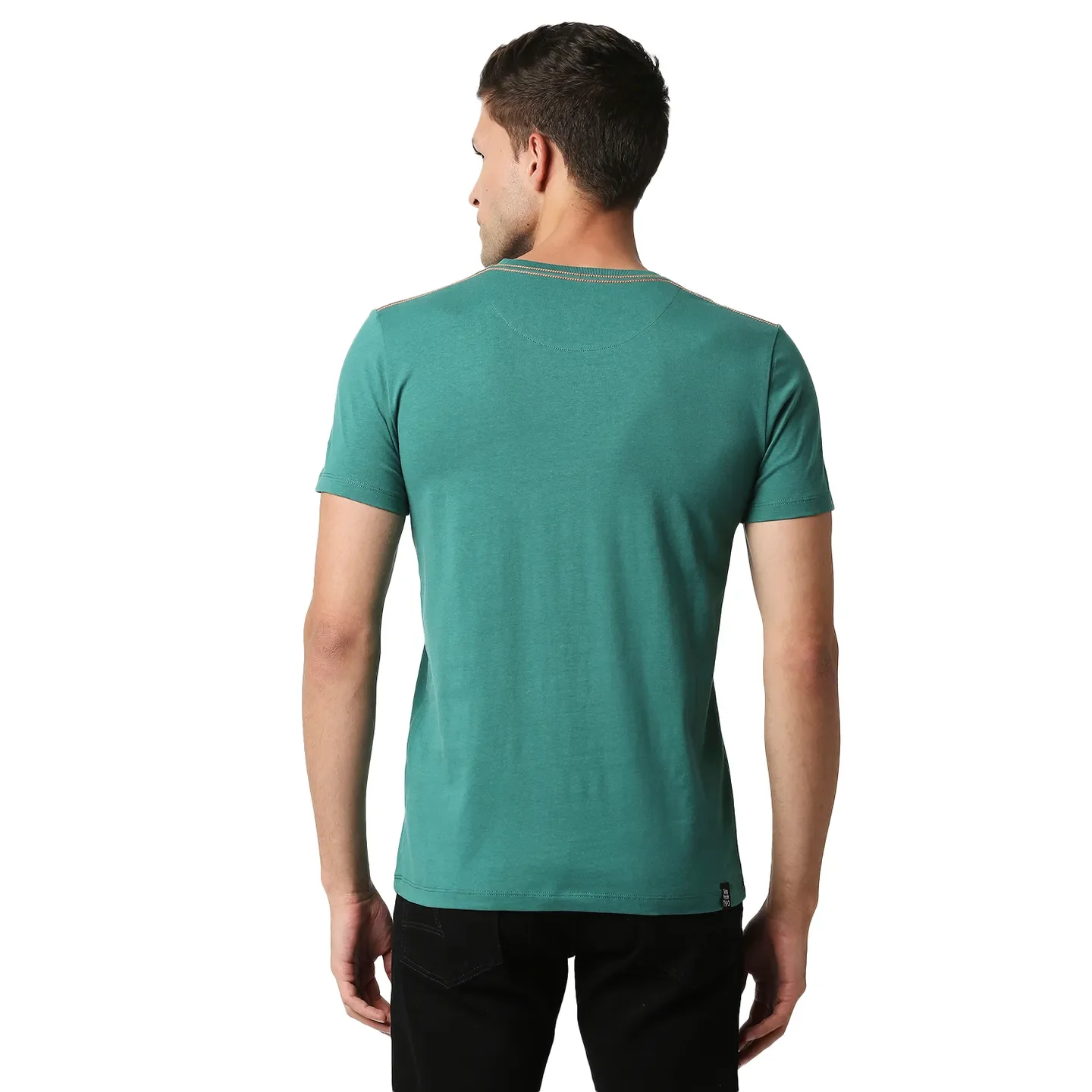 Green Slim Straight Fit Men's Short Sleeves T-Shirt by Being Human Clothing - Image 5