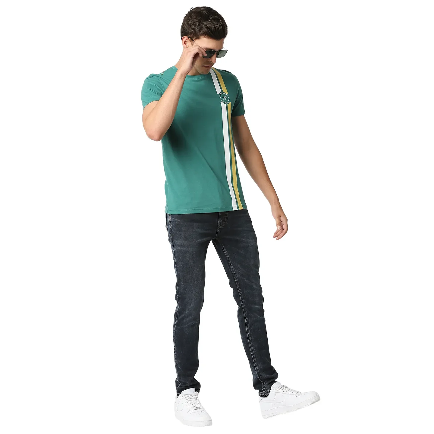 Green Regular Fit Men's Short Sleeves T-Shirt by Being Human Clothing - Image 5