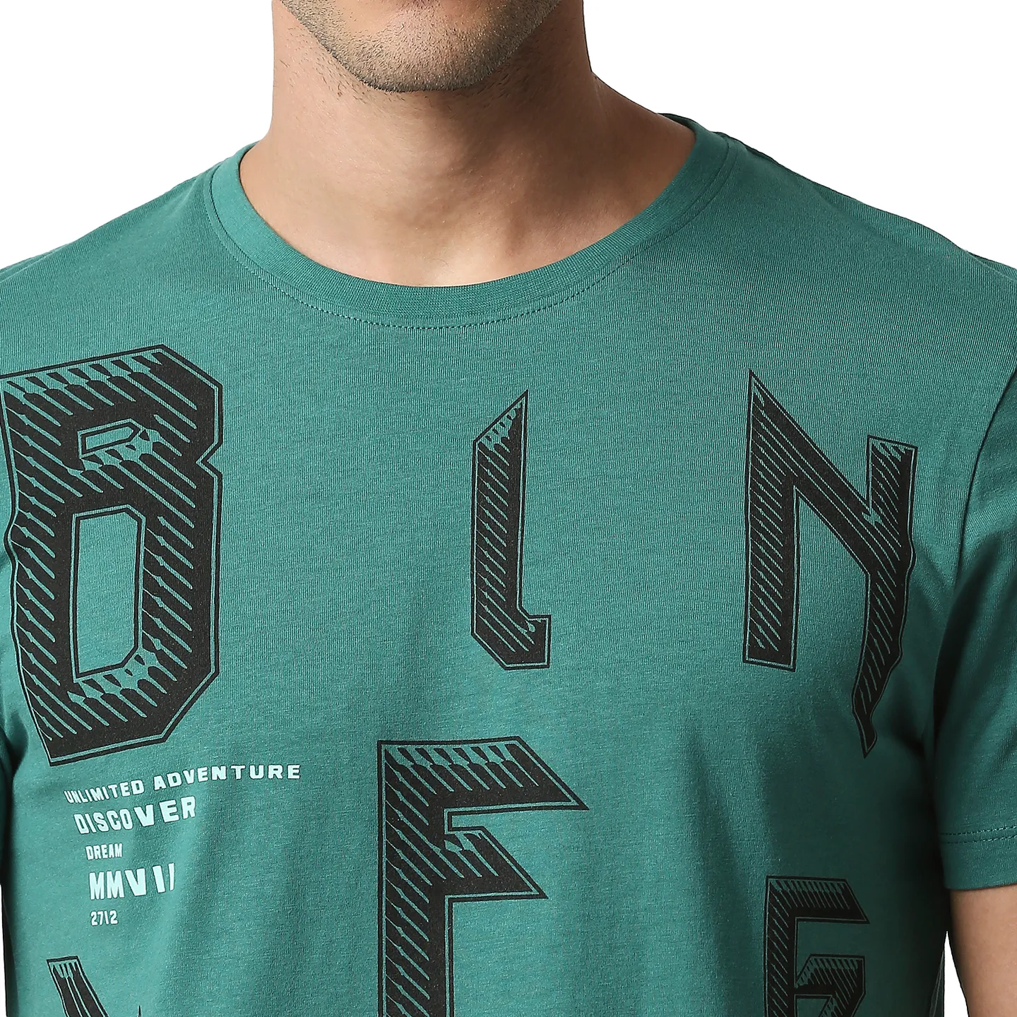 Green Regular Fit Men's Short Sleeves T-Shirt by Being Human Clothing - Image 4
