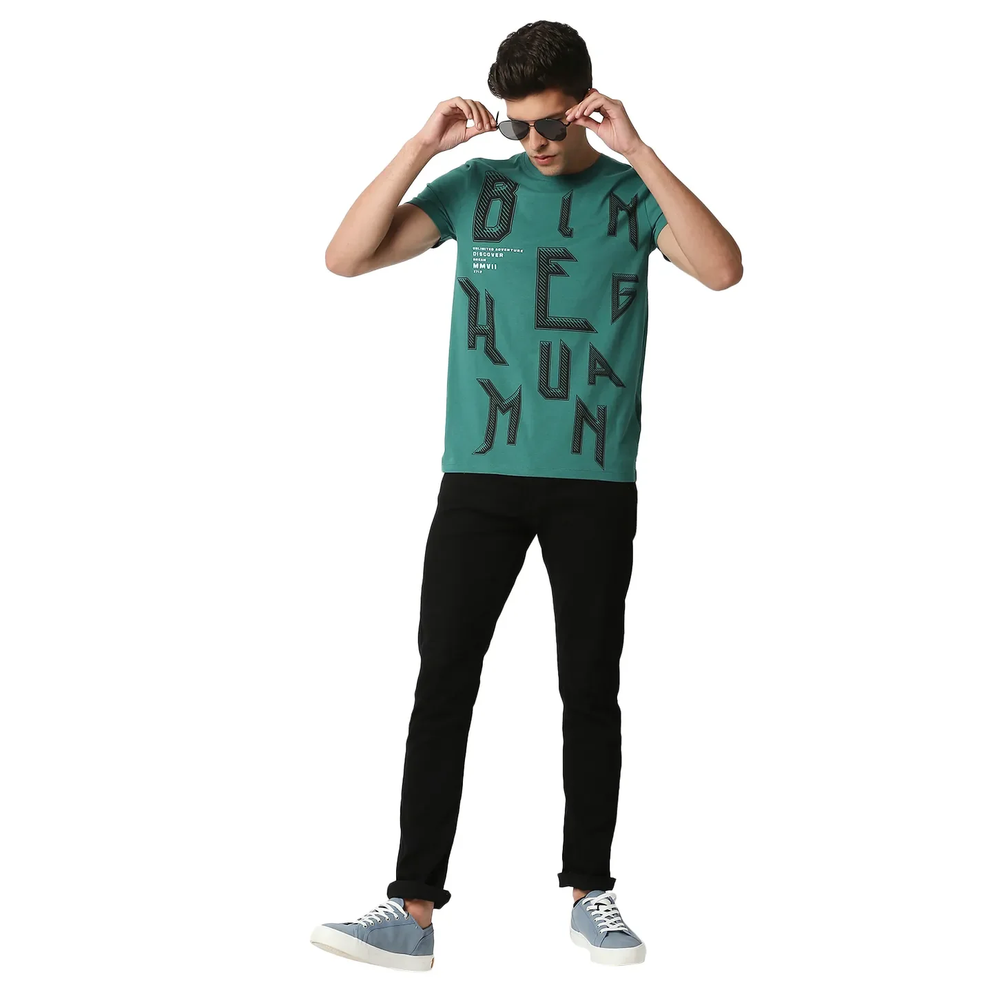 Green Regular Fit Men's Short Sleeves T-Shirt by Being Human Clothing - Image 5
