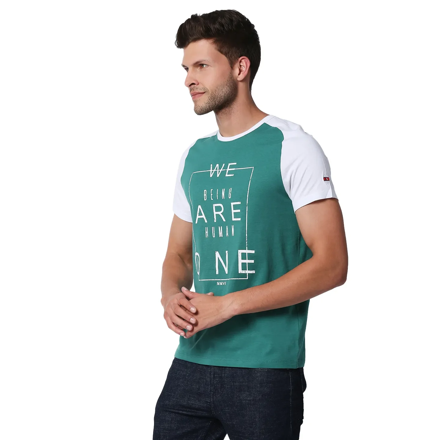 Green Regular Fit Men's Short Sleeves T-Shirt by Being Human Clothing
