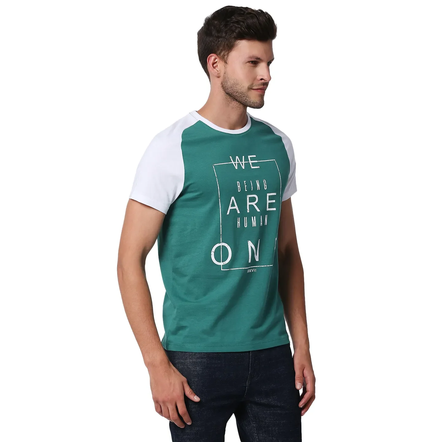 Green Regular Fit Men's Short Sleeves T-Shirt by Being Human Clothing - Image 2