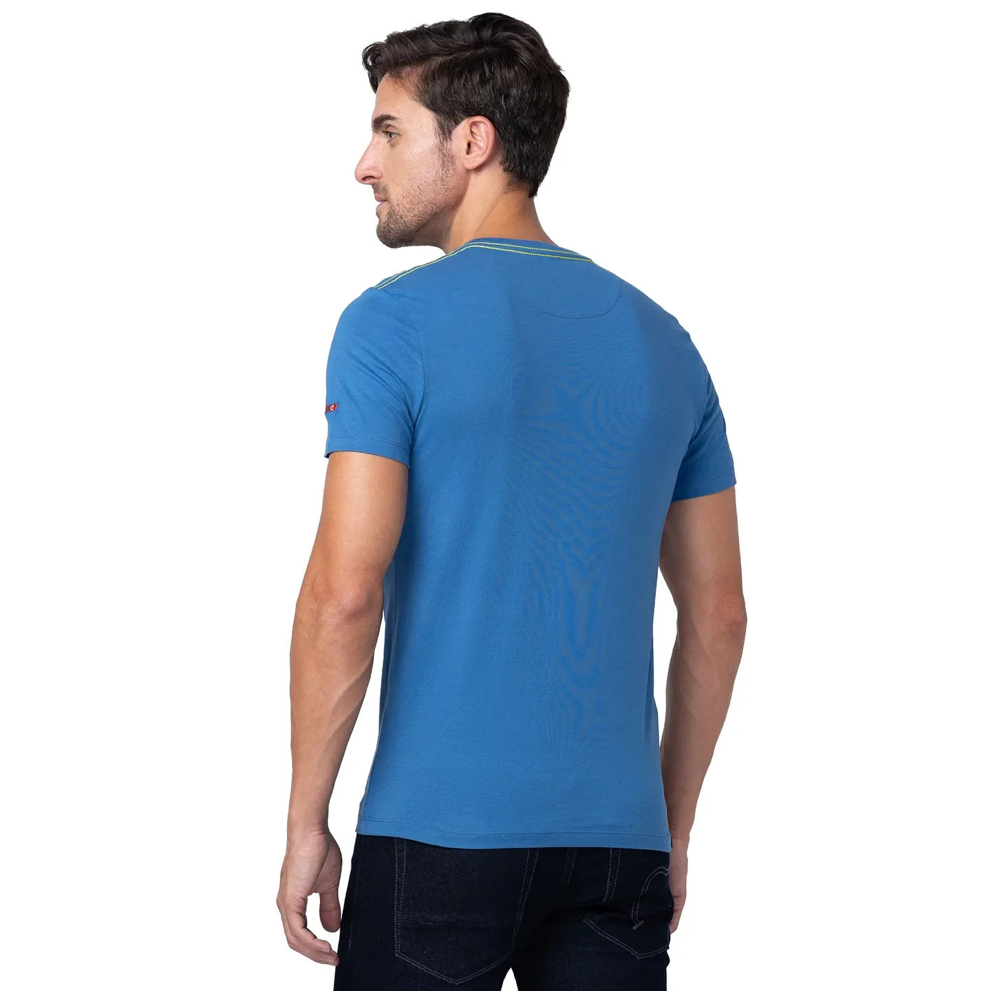 Blue Regular Fit Men's Short Sleeves T-Shirt by Being Human Clothing - Image 3