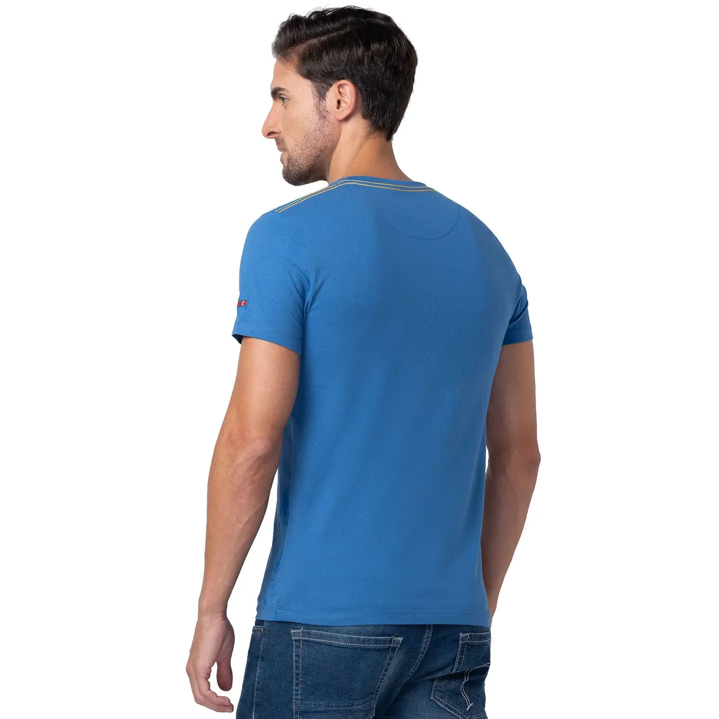 Federal Blue Regular Fit Round Neck Men's T-Shirt by Being Human Clothing - Image 3