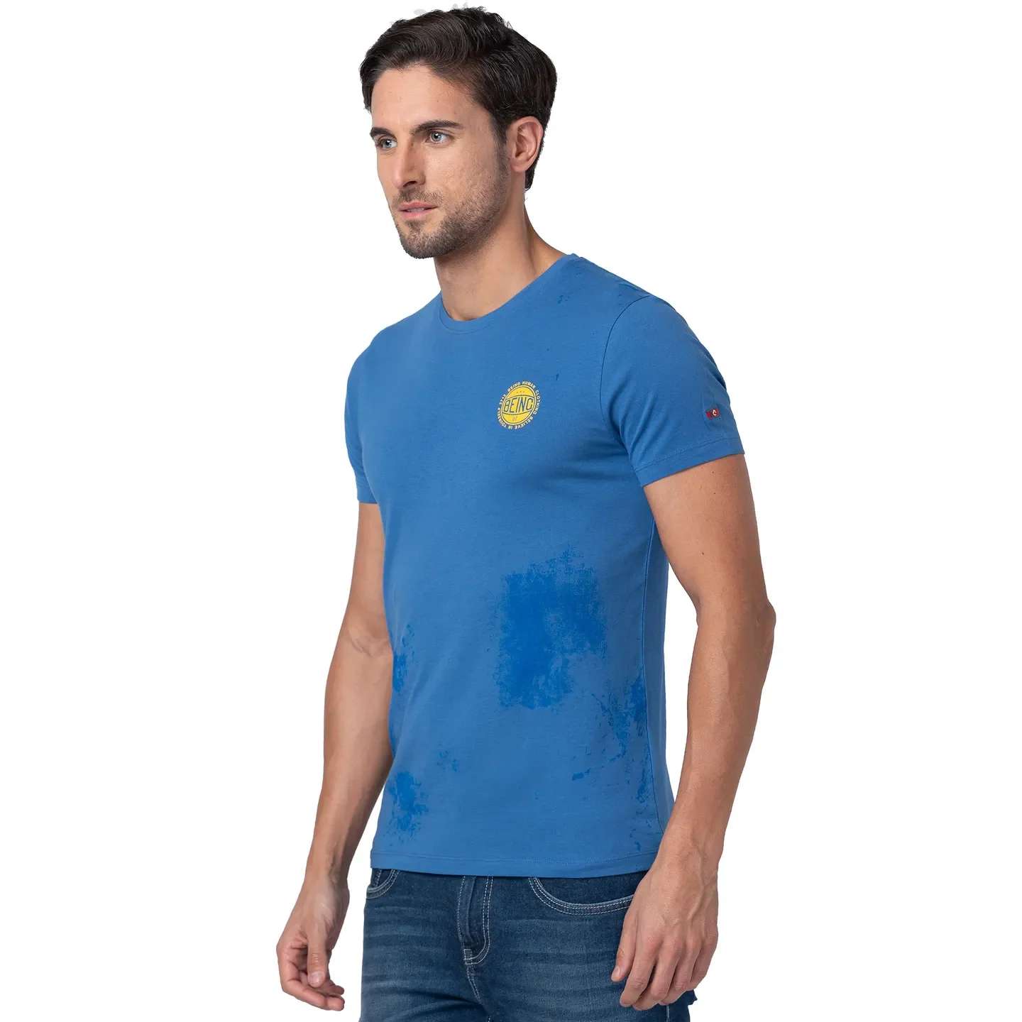 Federal Blue Regular Fit Round Neck Men's T-Shirt by Being Human Clothing - Image 4