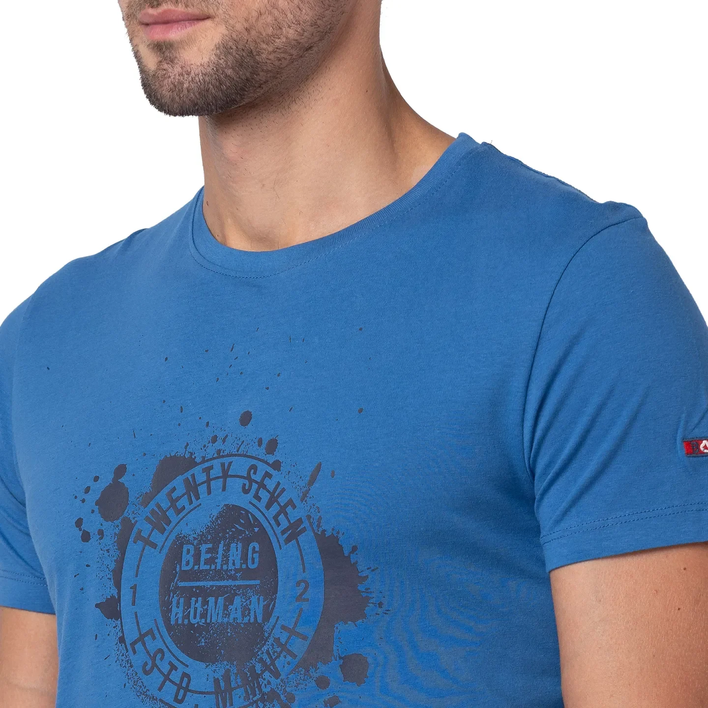 Federal Blue Regular Fit Round Neck Men's T-Shirt by Being Human Clothing - Image 5