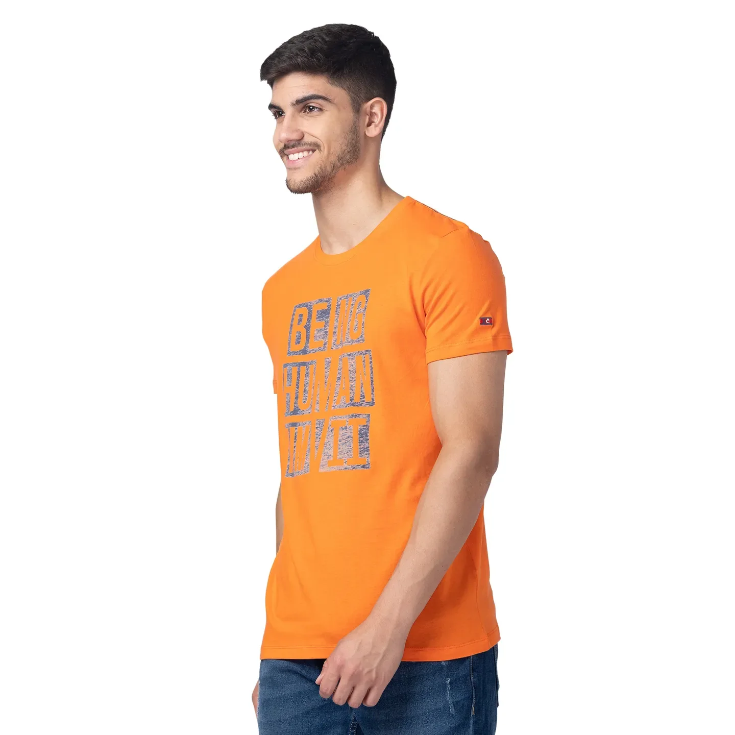 Blue Regular Fit Men's Short Sleeves T-Shirt by Being Human Clothing - Image 2