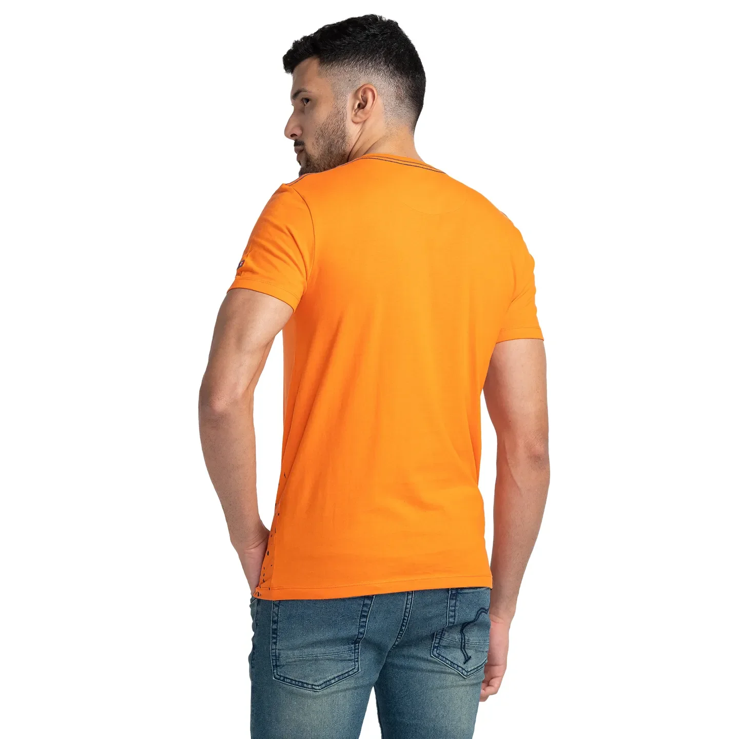 Blue Regular Fit Men's Short Sleeves T-Shirt by Being Human Clothing - Image 3