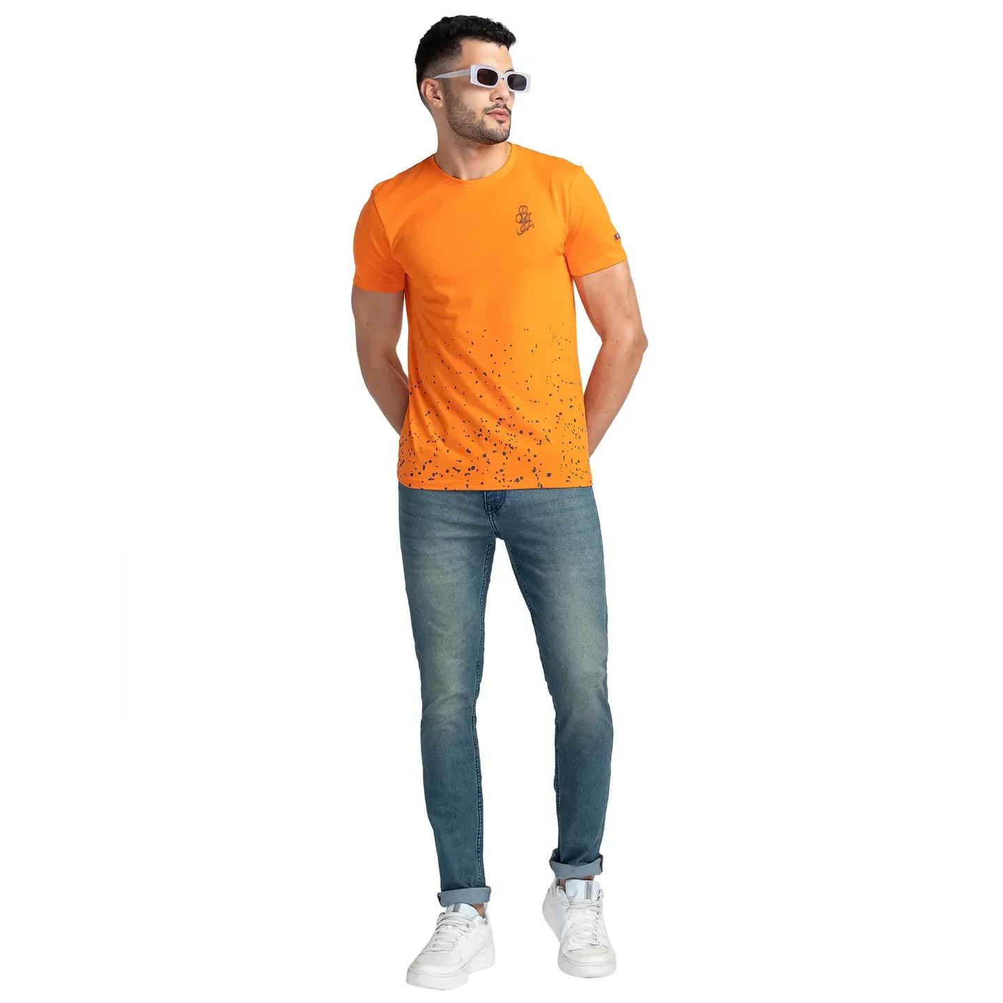 Blue Regular Fit Men's Short Sleeves T-Shirt by Being Human Clothing - Image 6