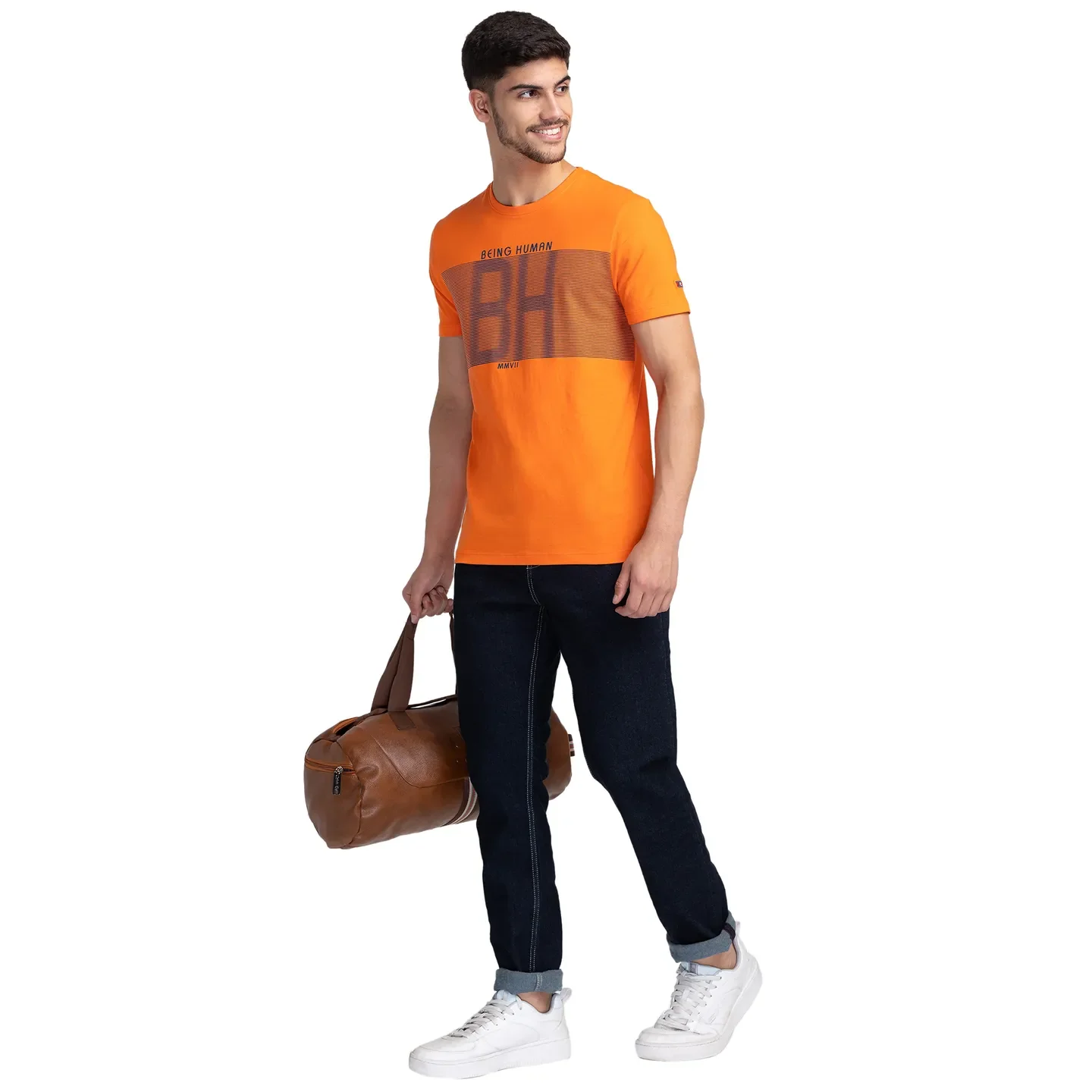 Blue Regular Fit Men's Short Sleeves T-Shirt by Being Human Clothing - Image 6