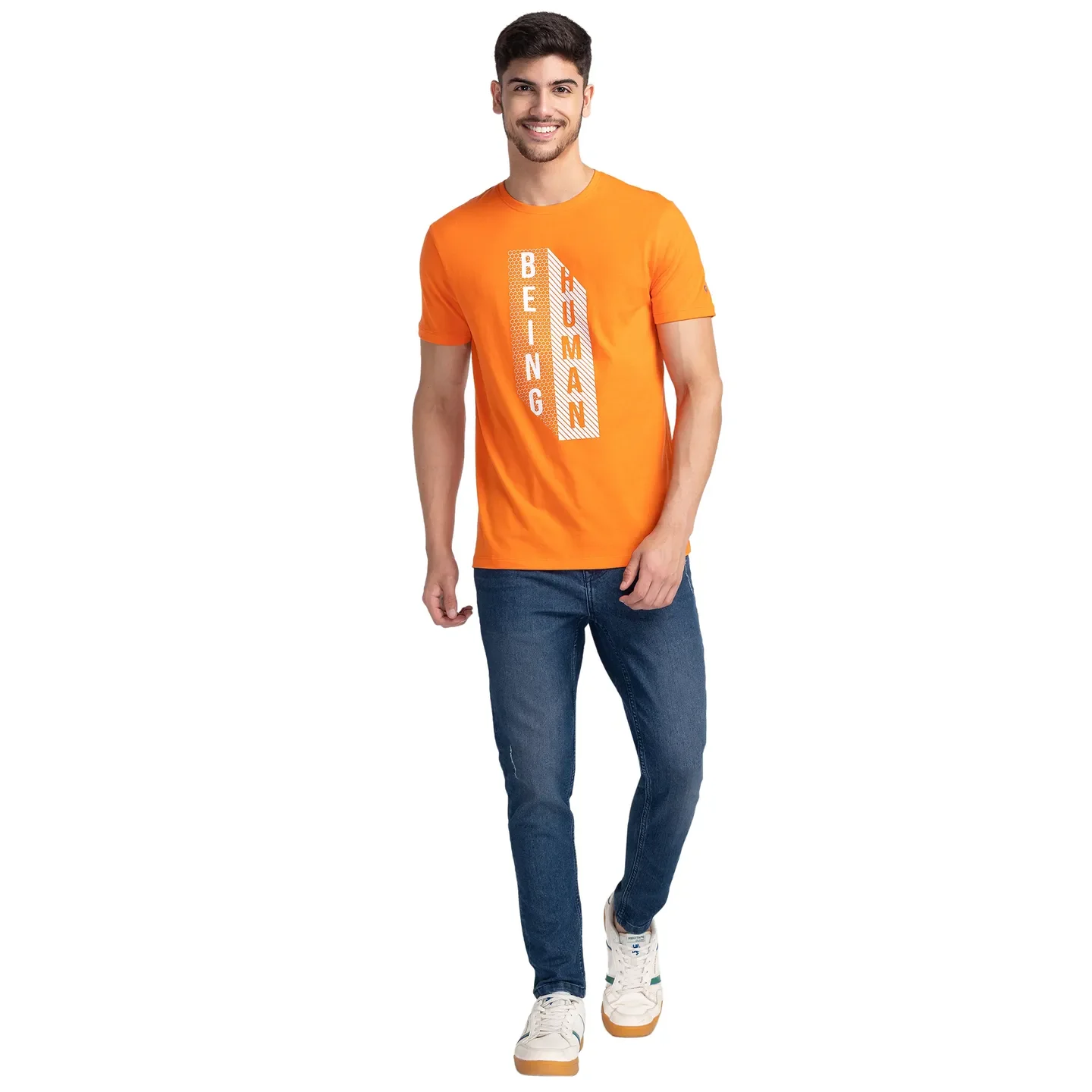 Blue Regular Fit Men's Short Sleeves T-Shirt by Being Human Clothing - Image 2